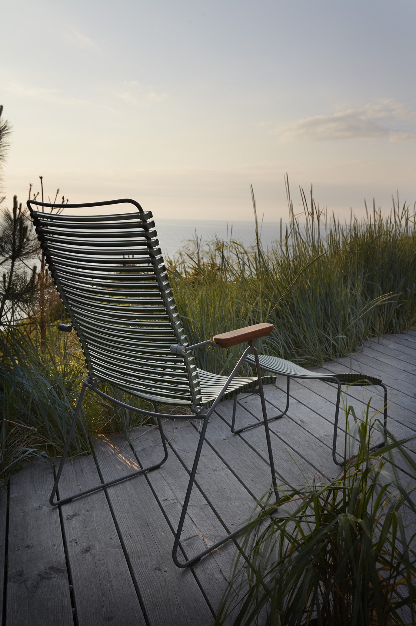 Click Footrest pictured with the Click Multi-Position Chair in Pine Green Item - HOU-10803 (sold separately)