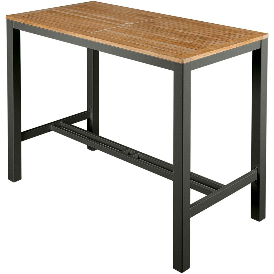 Barlow Tyrie Aura Teak and Aluminum Rectangular High Dining Table 55"