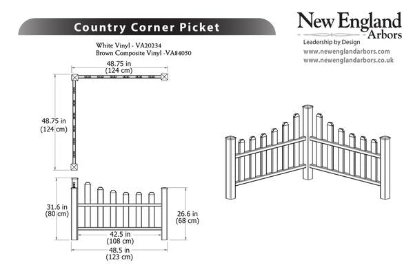 Vita Country Corner Picket Fence