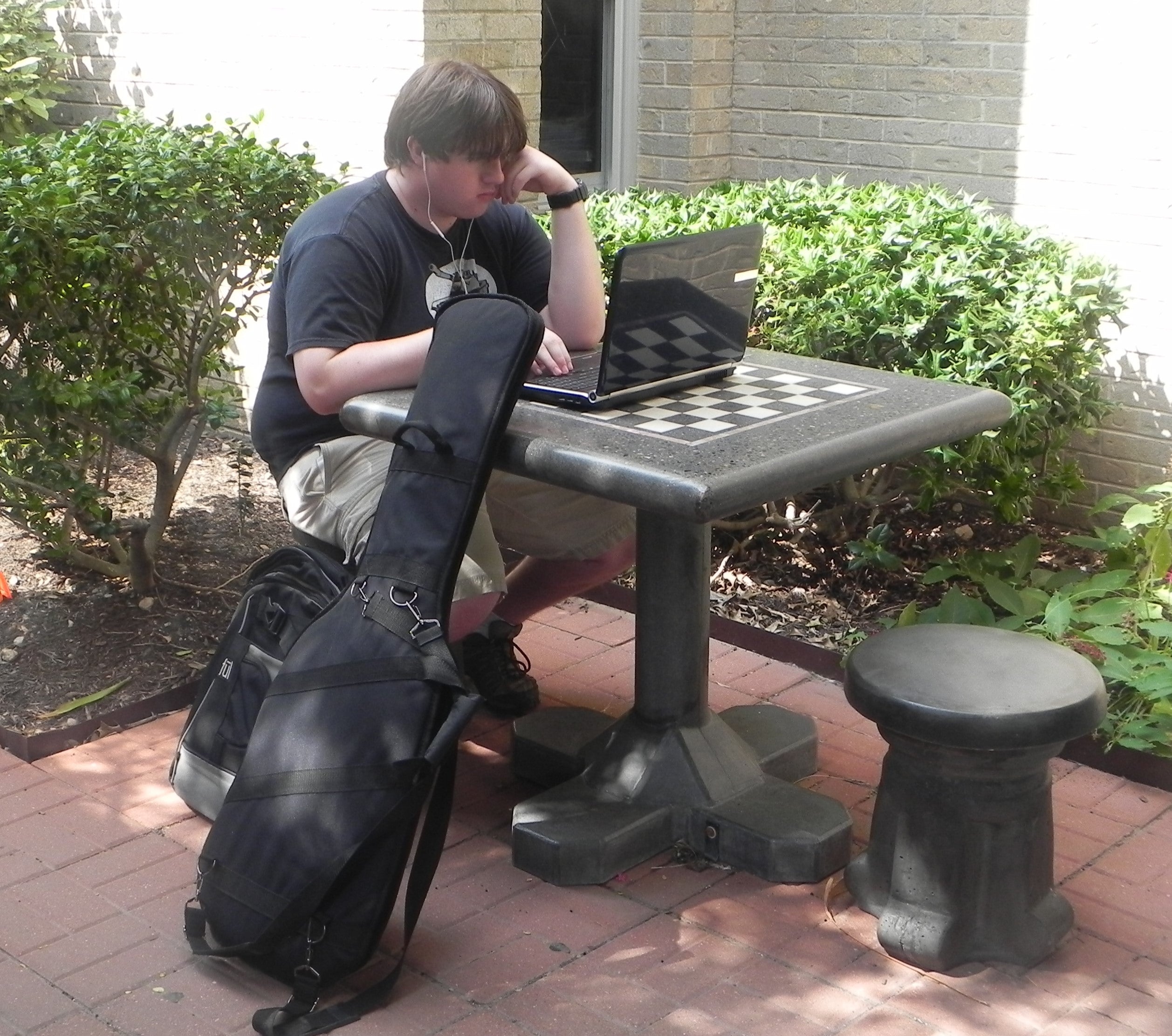 Stone Age Free-Standing Chess Table with Optional Stools