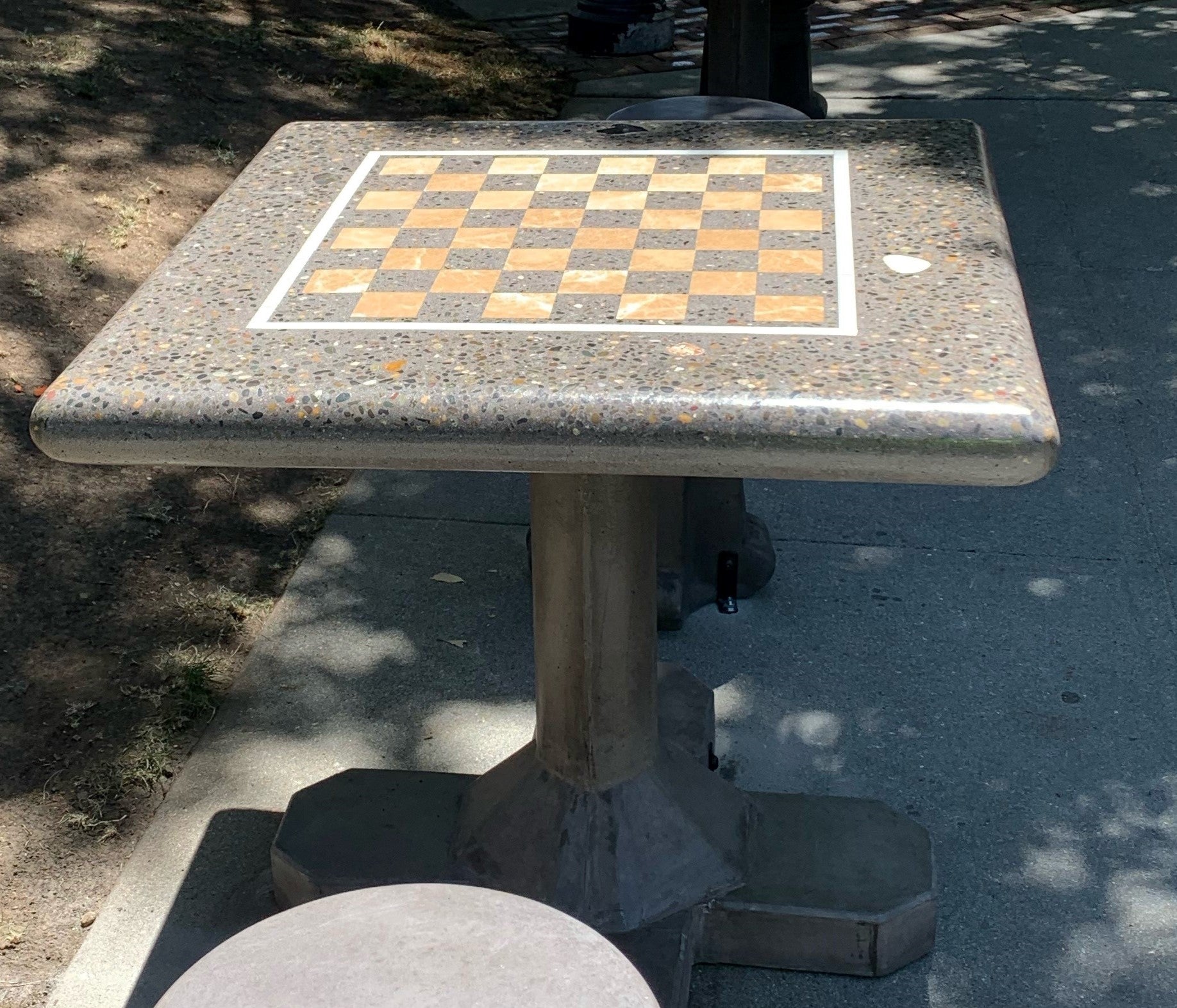 Stone Age Free-Standing Chess Table with Optional Stools