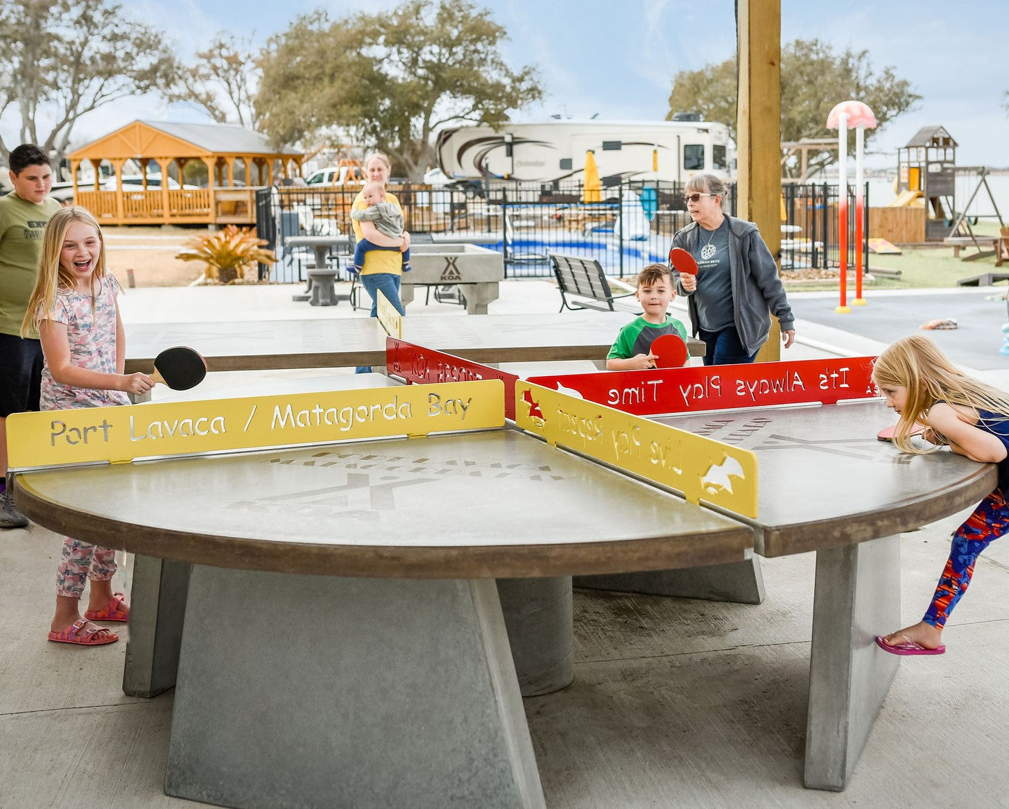 Stone Age Round 4-Way Table Tennis Table