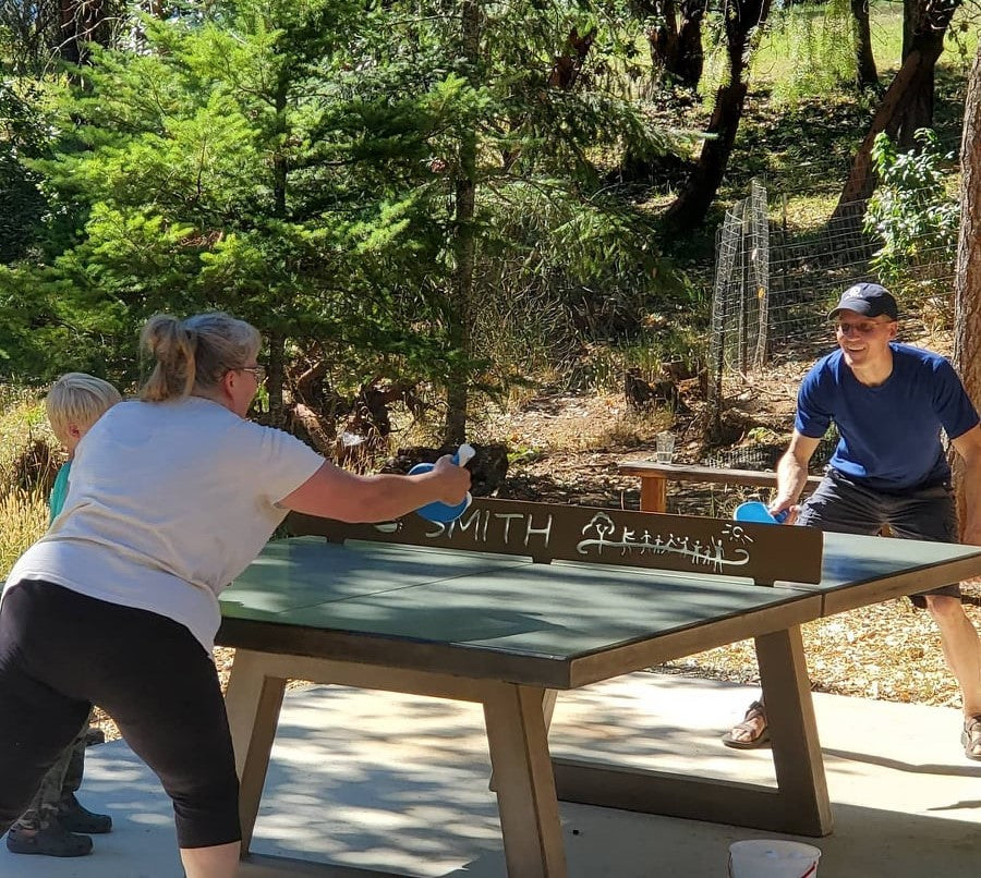 Stone Age Trapezoid Table Tennis Table in Green