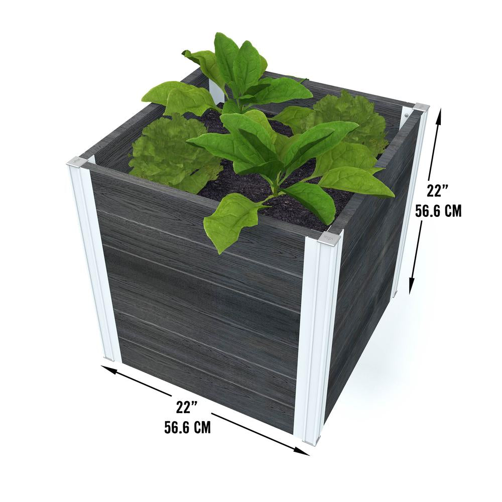 Vita Urbana 22" Gray Cube Planter