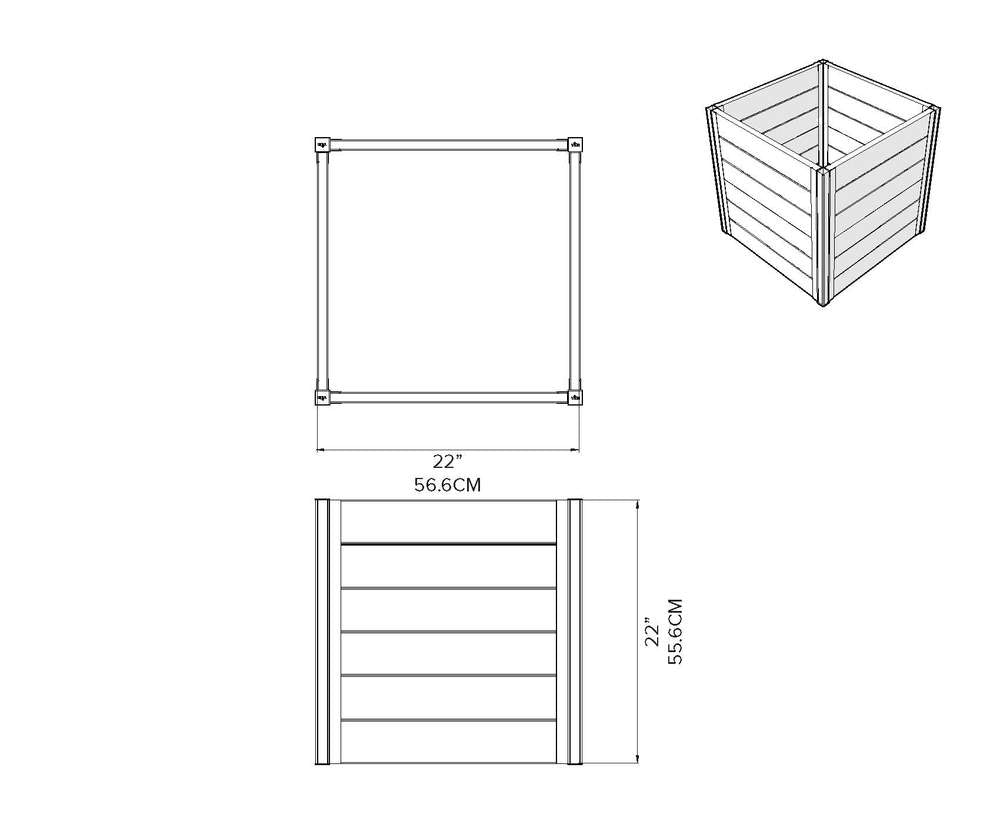 Vita Urbana 22" Espresso Cube Planter