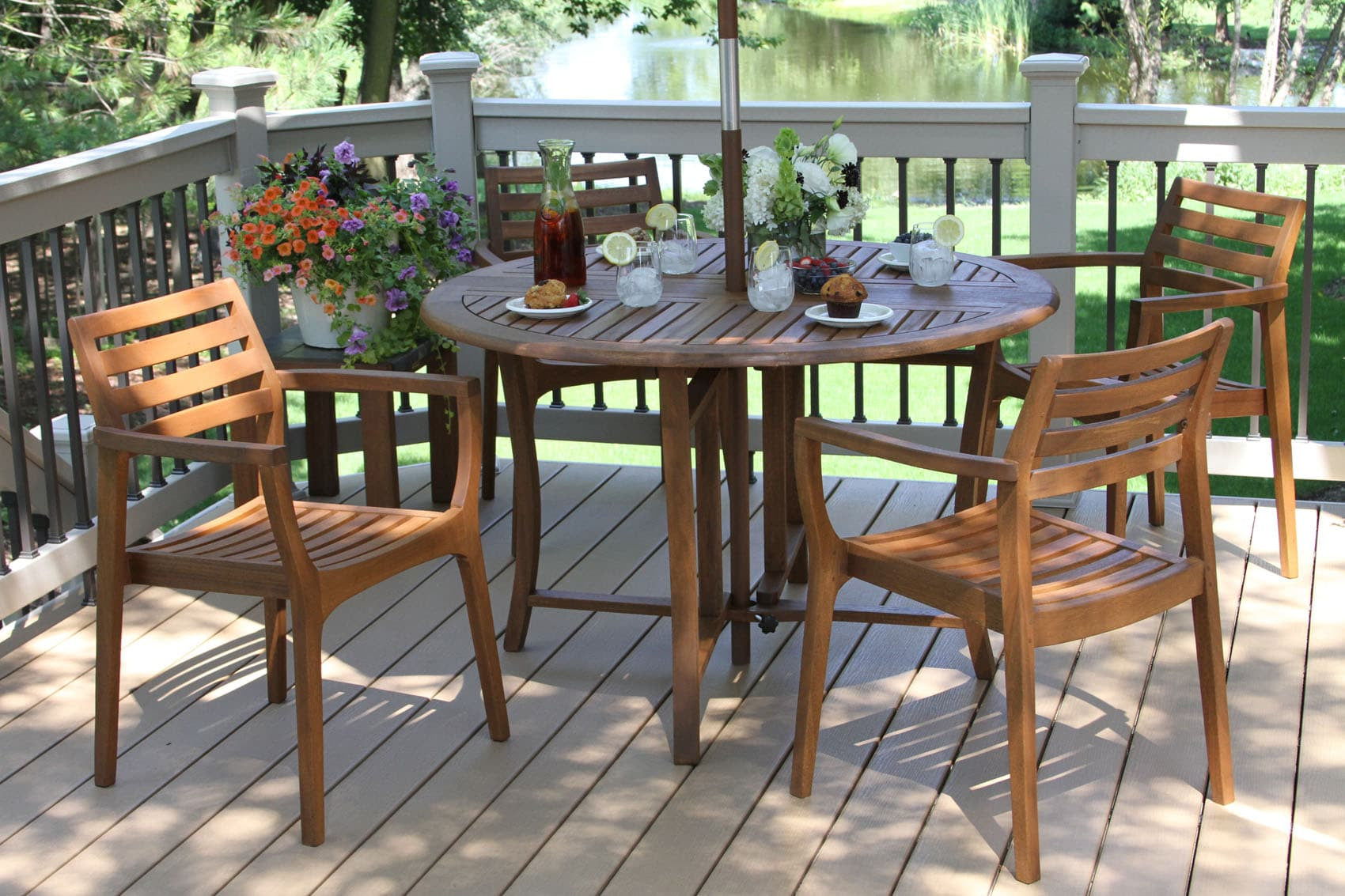 Outdoor Interiors 5 Piece Danish Dining Set