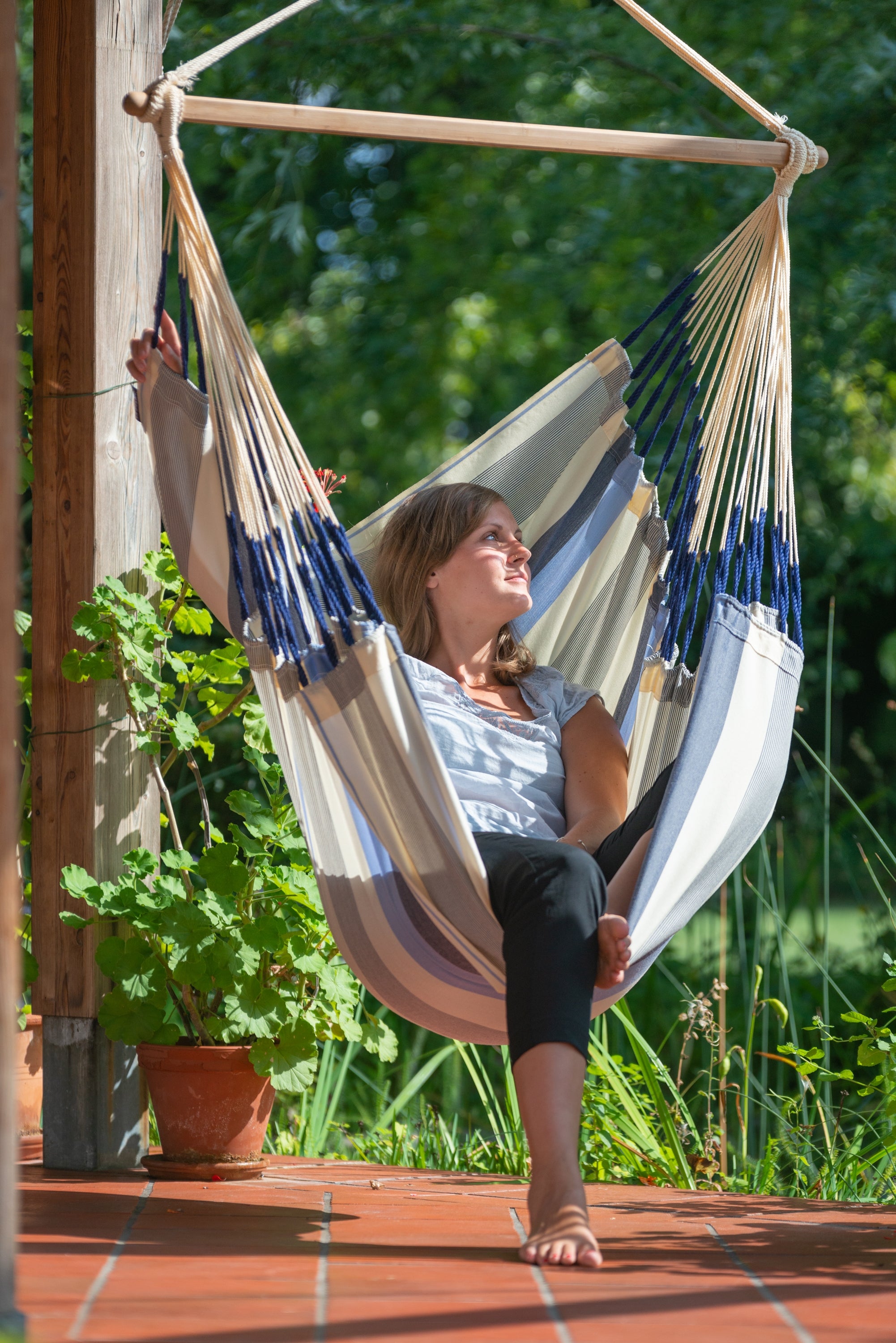 La Siesta Domingo Weatherproof King-Size Hanging Chair - Sea Salt