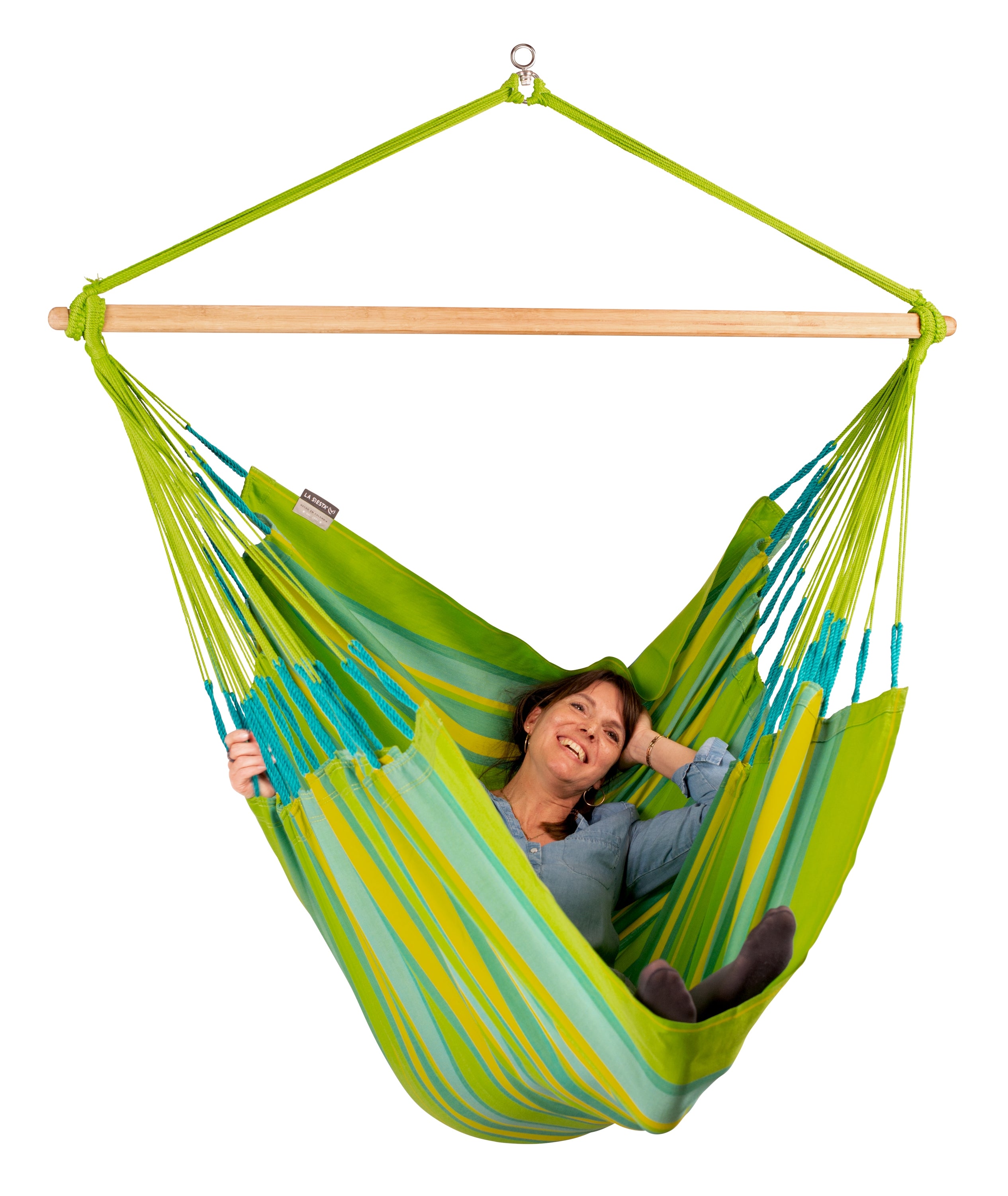 La Siesta Domingo Weatherproof King-Size Hanging Chair - Lime