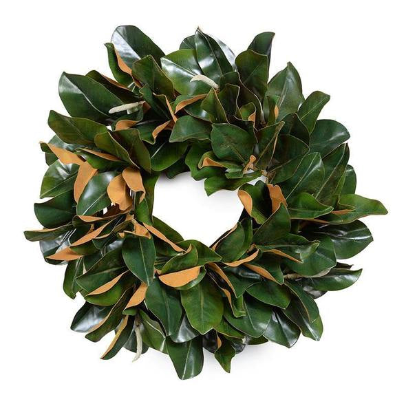 22 in. Magnolia Leaf Hand-built Wreath