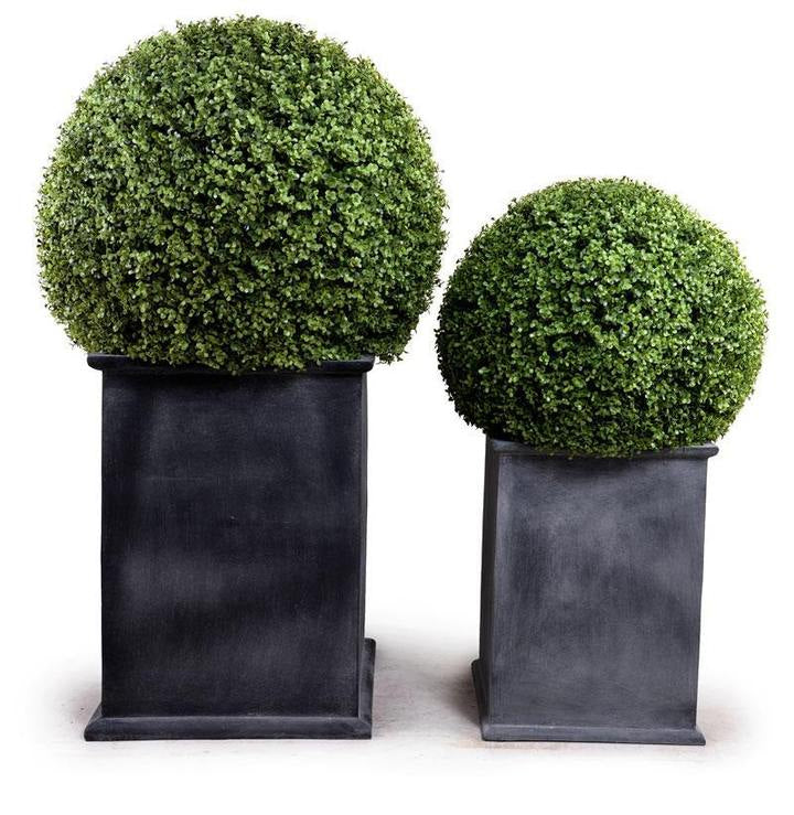 Enduraleaf 22 Inch Boxwood Ball Topiary Square Pot