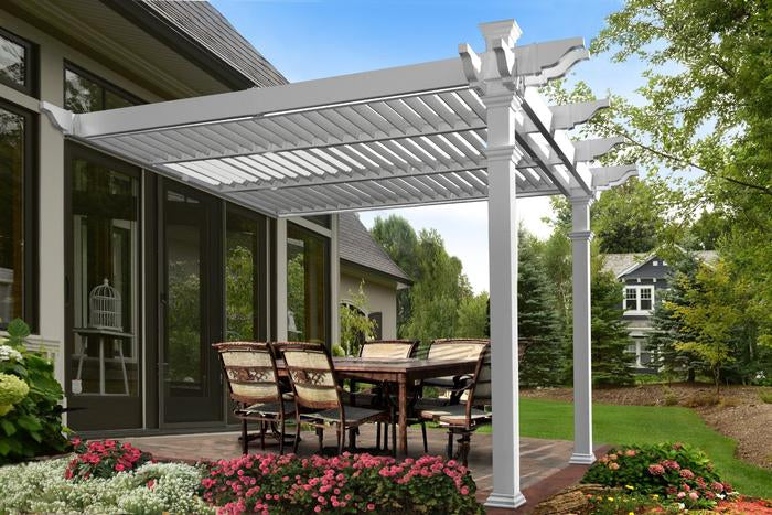 Vita 12'x12' Elysium Louvered Vinyl Pergola