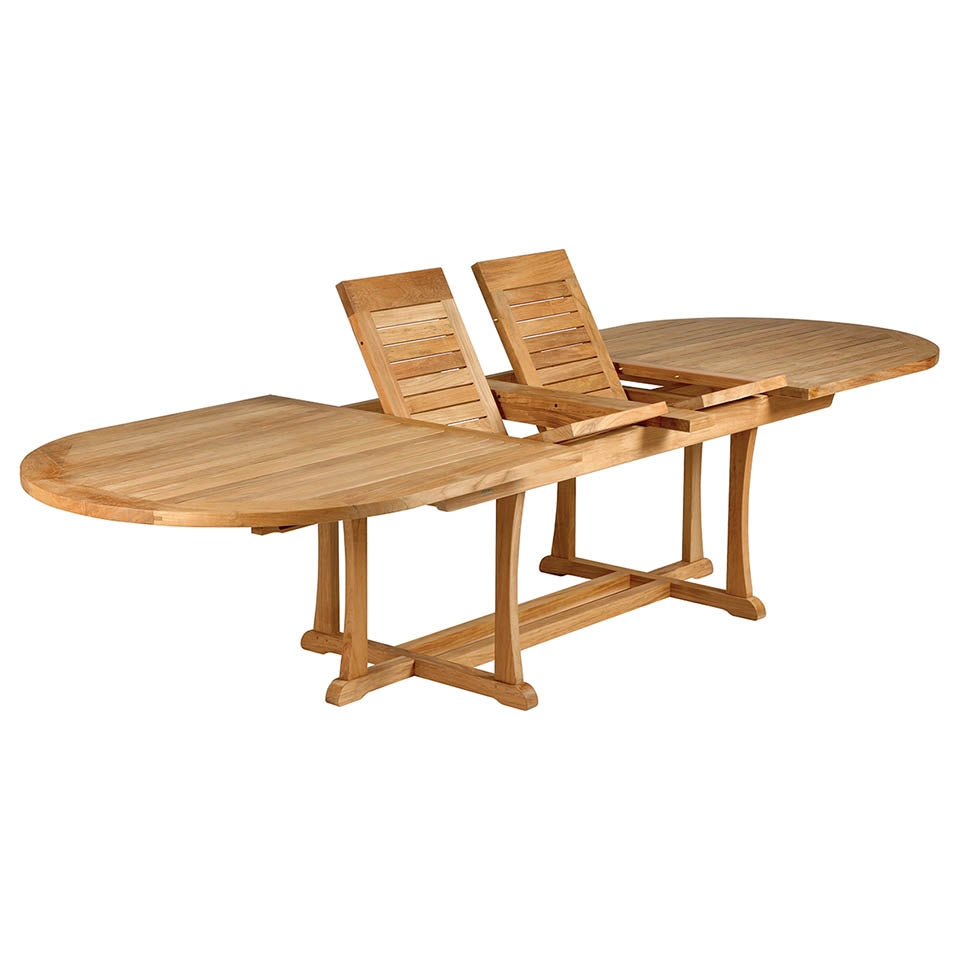 Barlow Tyrie Stirling Teak 43 x 93 -125.5 In. Oval Extending Table