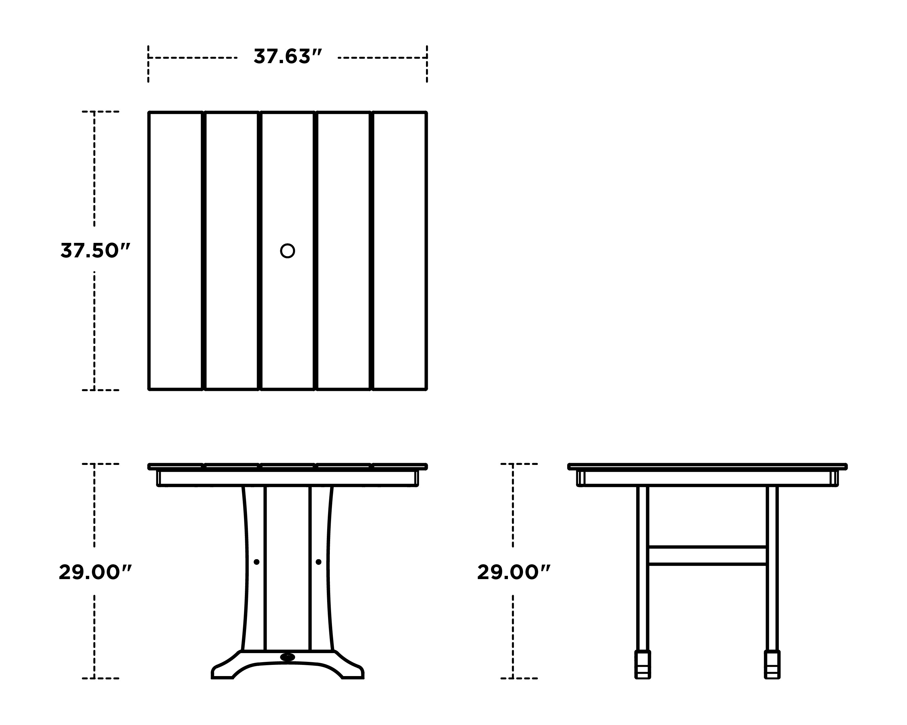 Trex® Outdoor Furniture™ Farmhouse Trestle 37" Dining Table