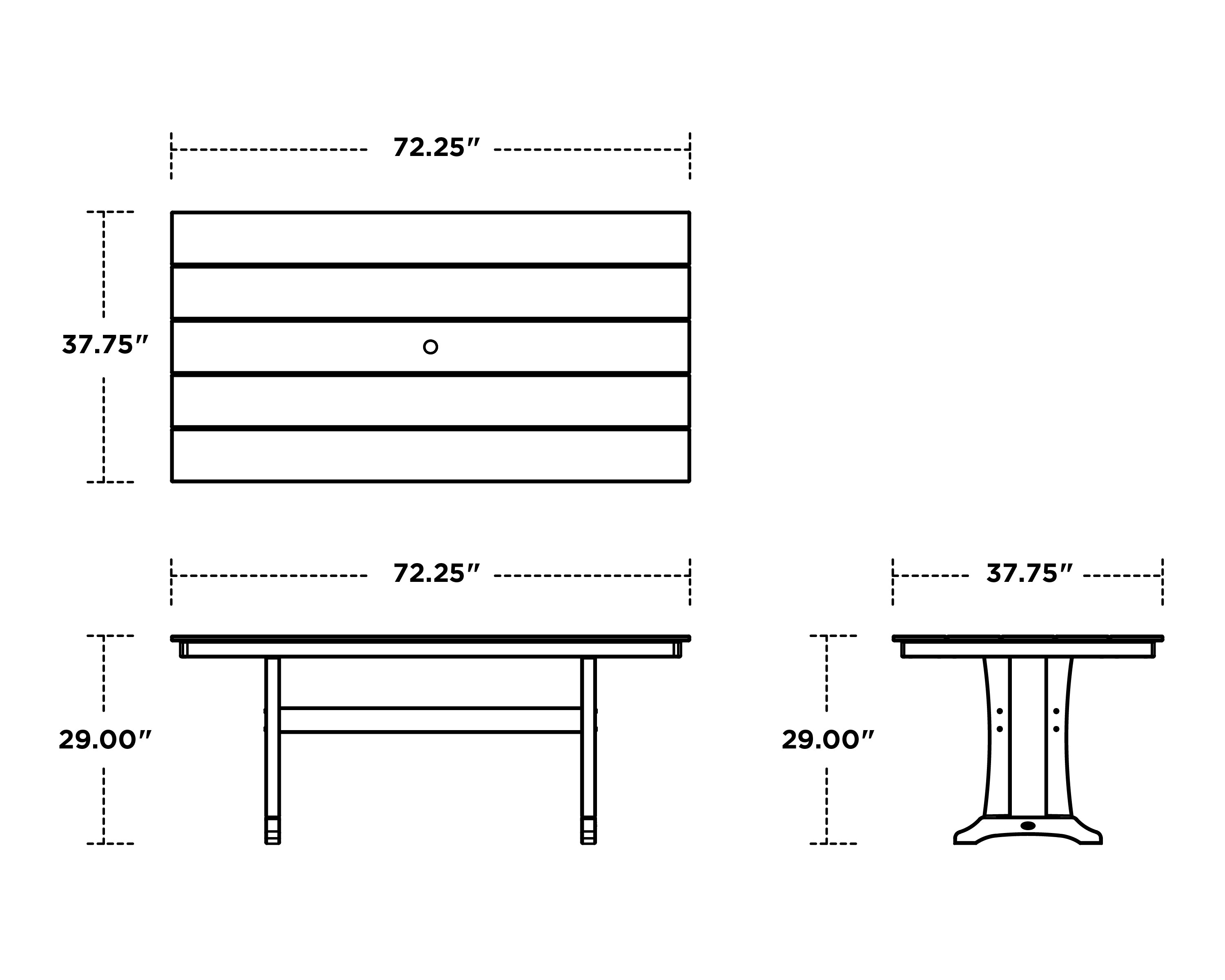 Trex® Outdoor Furniture™ Farmhouse Trestle 72" x 37" Dining Table