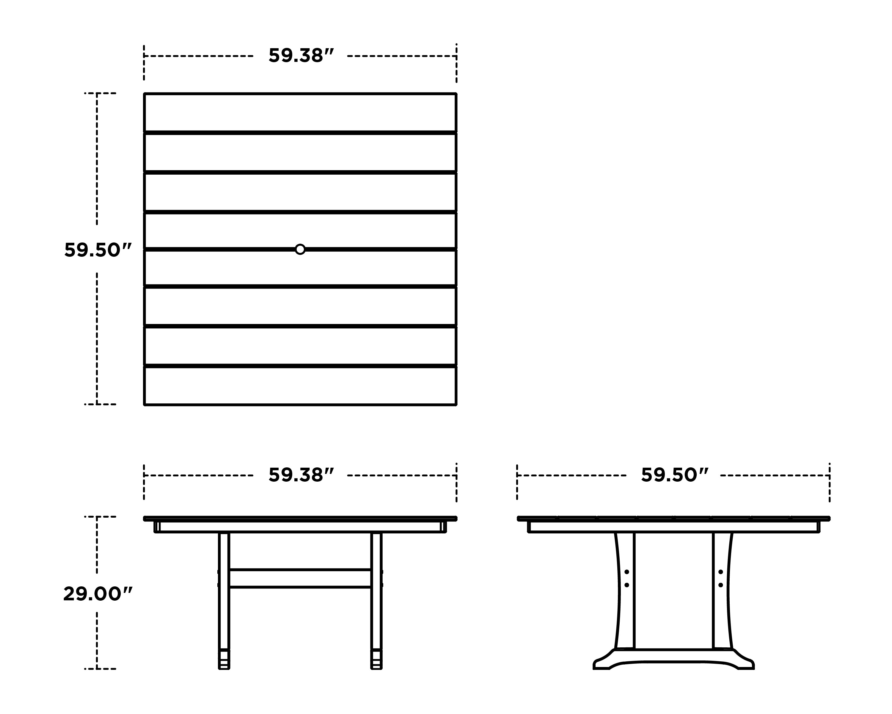 Trex® Outdoor Furniture™ Farmhouse Trestle 59" Dining Table