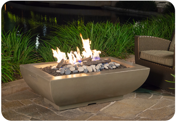 Bordeaux Textured Finish Rectangle Fire Bowl