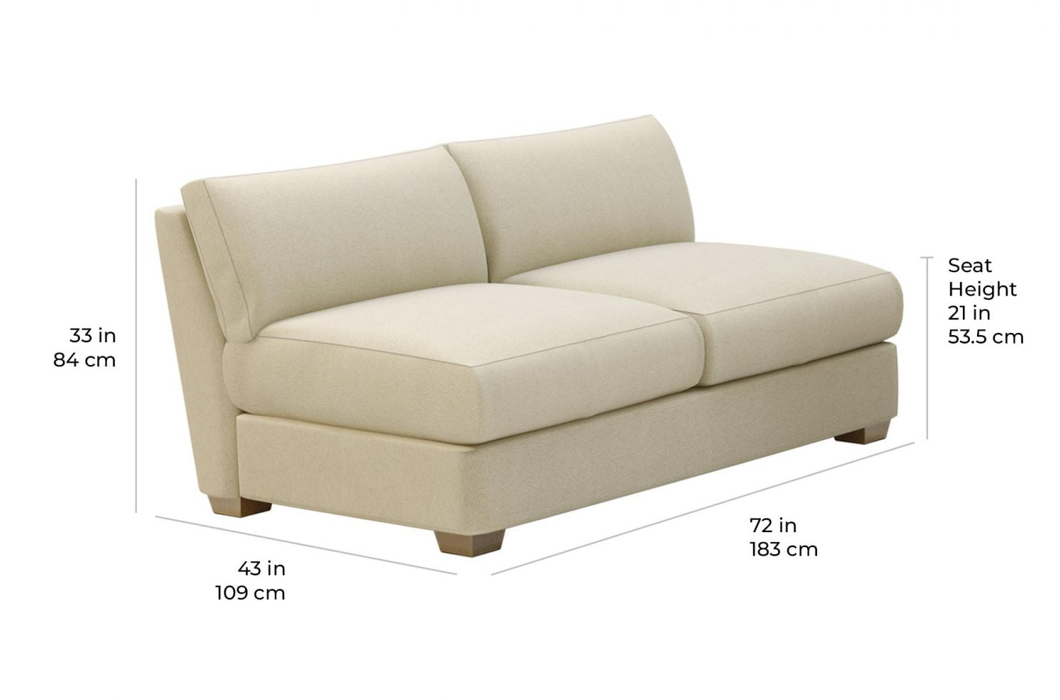 Seasonal Living Fizz Imperial Spritz Armless Apartment Sofa