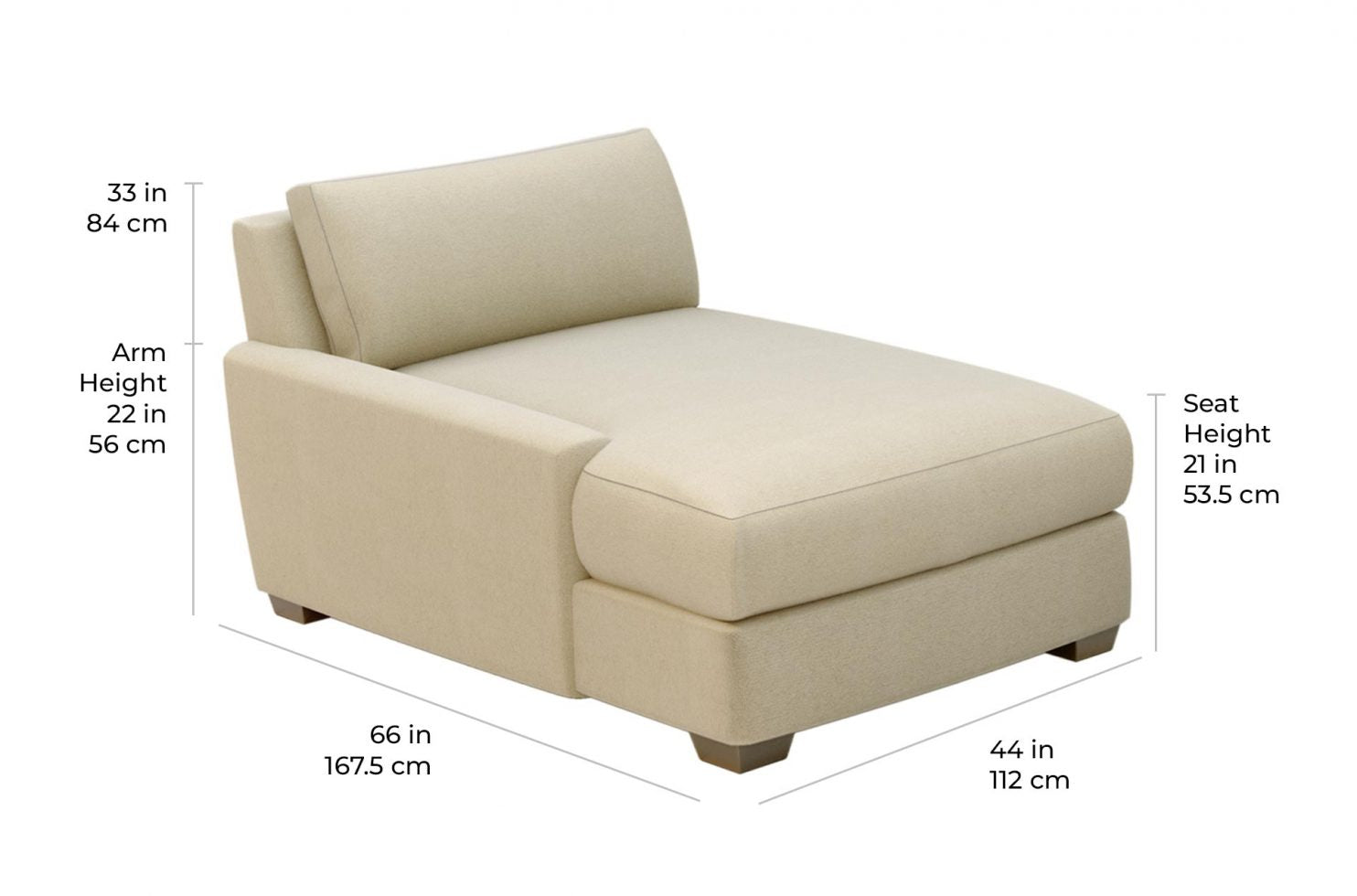 Seasonal Living Fizz Imperial Spritz One Arm Chaise – Left Arm Facing