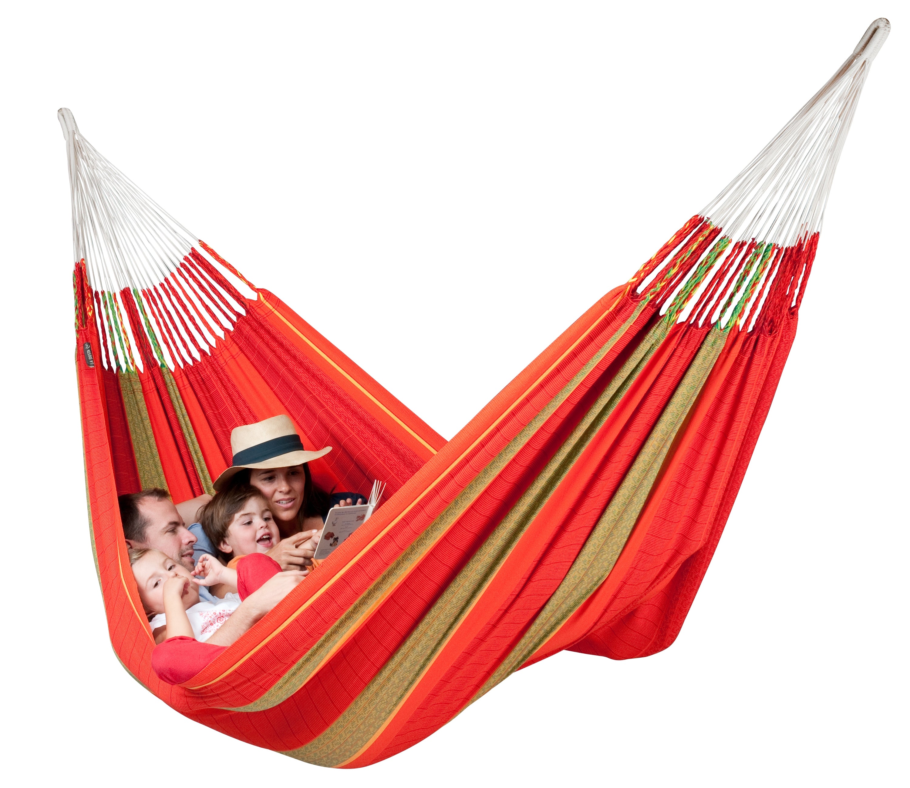 La Siesta Flora Organic Cotton King-Size Classic Hammock - Chili