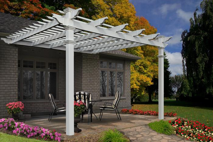 Vita 12'x12' Freemont Attached Vinyl Pergola