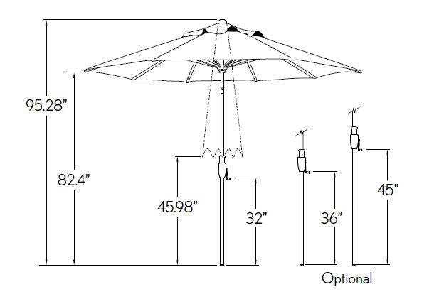 Treasure Garden 9' Glide Tilt Umbrella