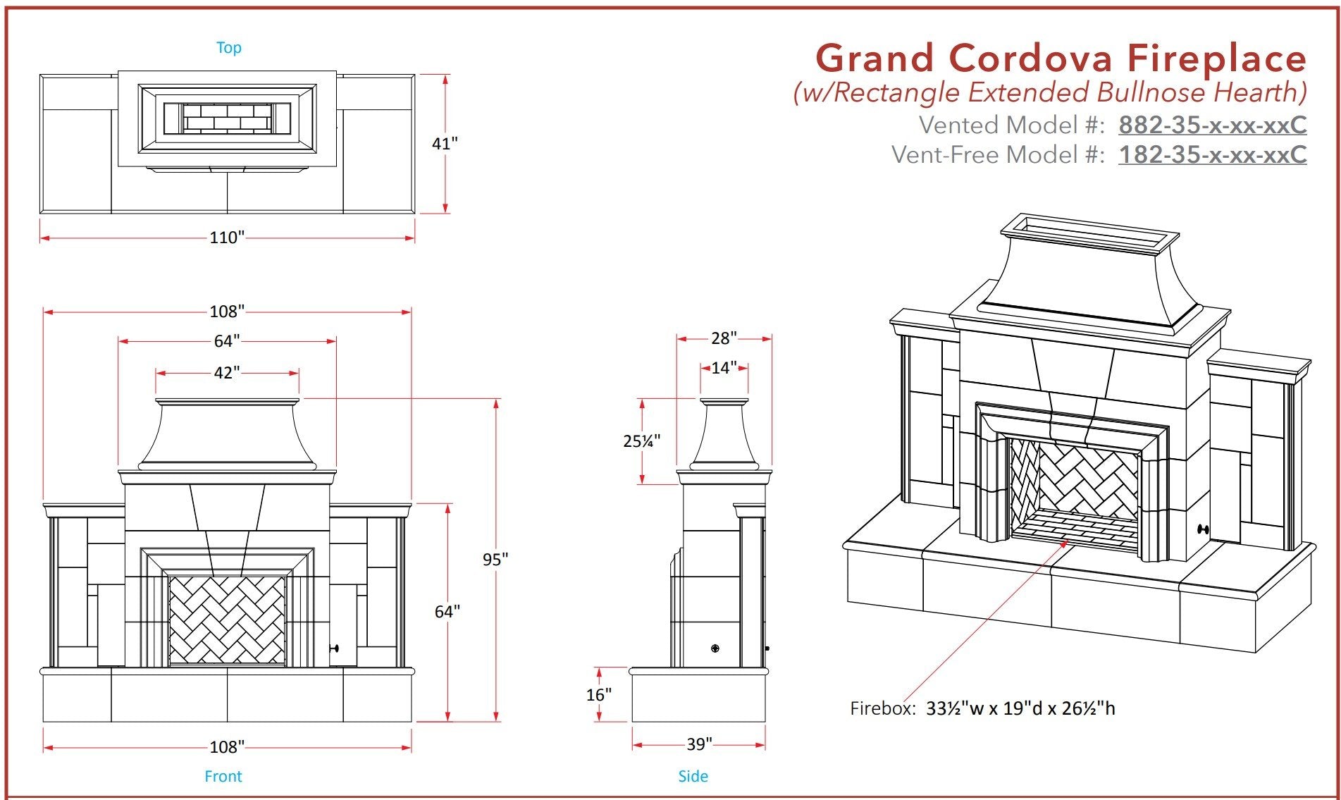 Grand Cordova Fireplace