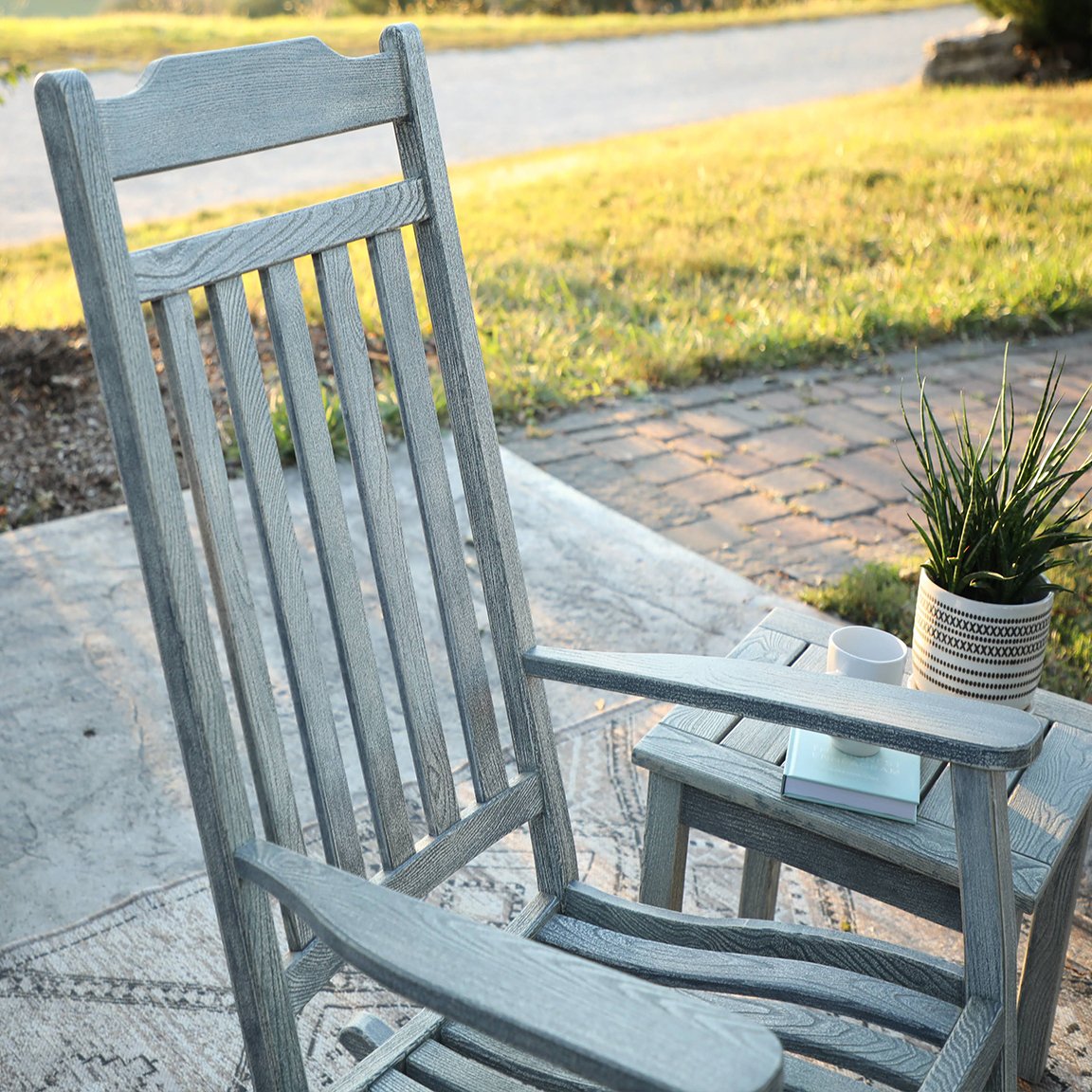 World's Finest Rocker Set of 2 + Side Table - Limited Edition Weathered Grey