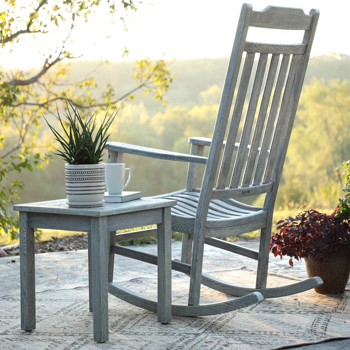 World's Finest Rocker Set of 2 + Side Table - Limited Edition Weathered Grey