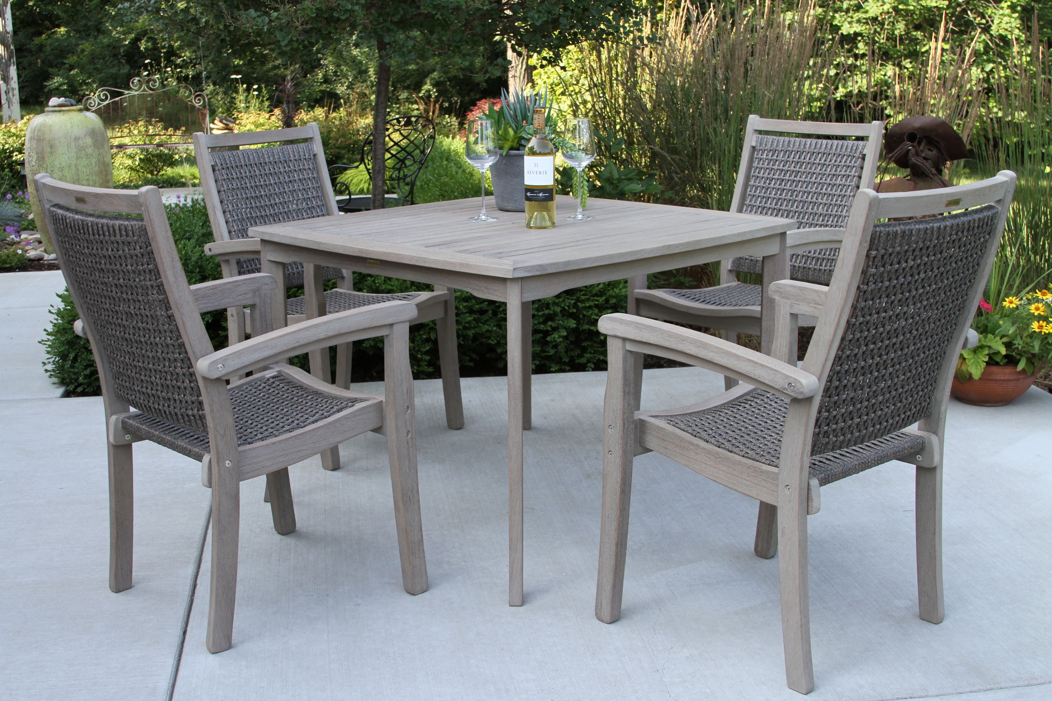 Pictured with additional Stacking Dining Chairs and the 42" Eucalyptus Dining Table - Item OTIN-GW42445 (sold separately)