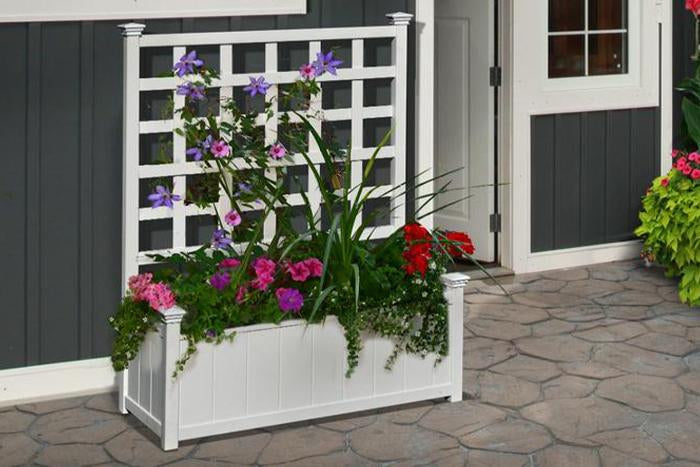 Vita Classic Huron Vinyl Planter Box and Trellis