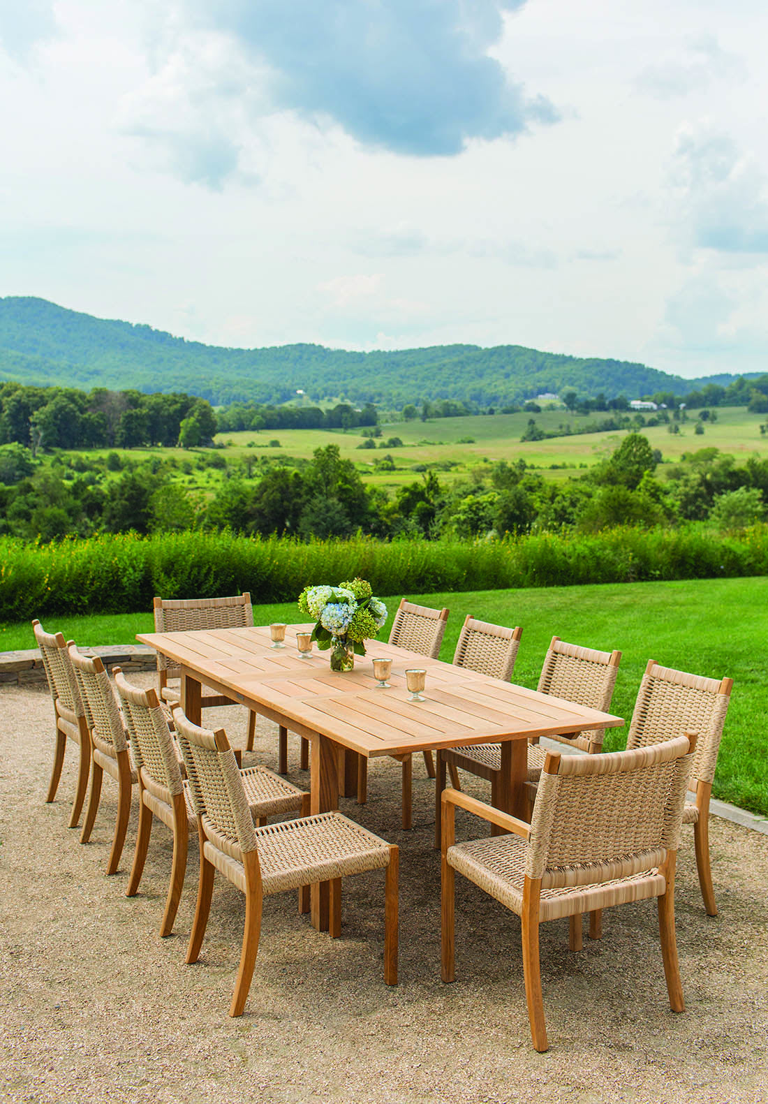 Kingsley Bate Hyannis Teak 102 Rectangular Extension Dining Table 