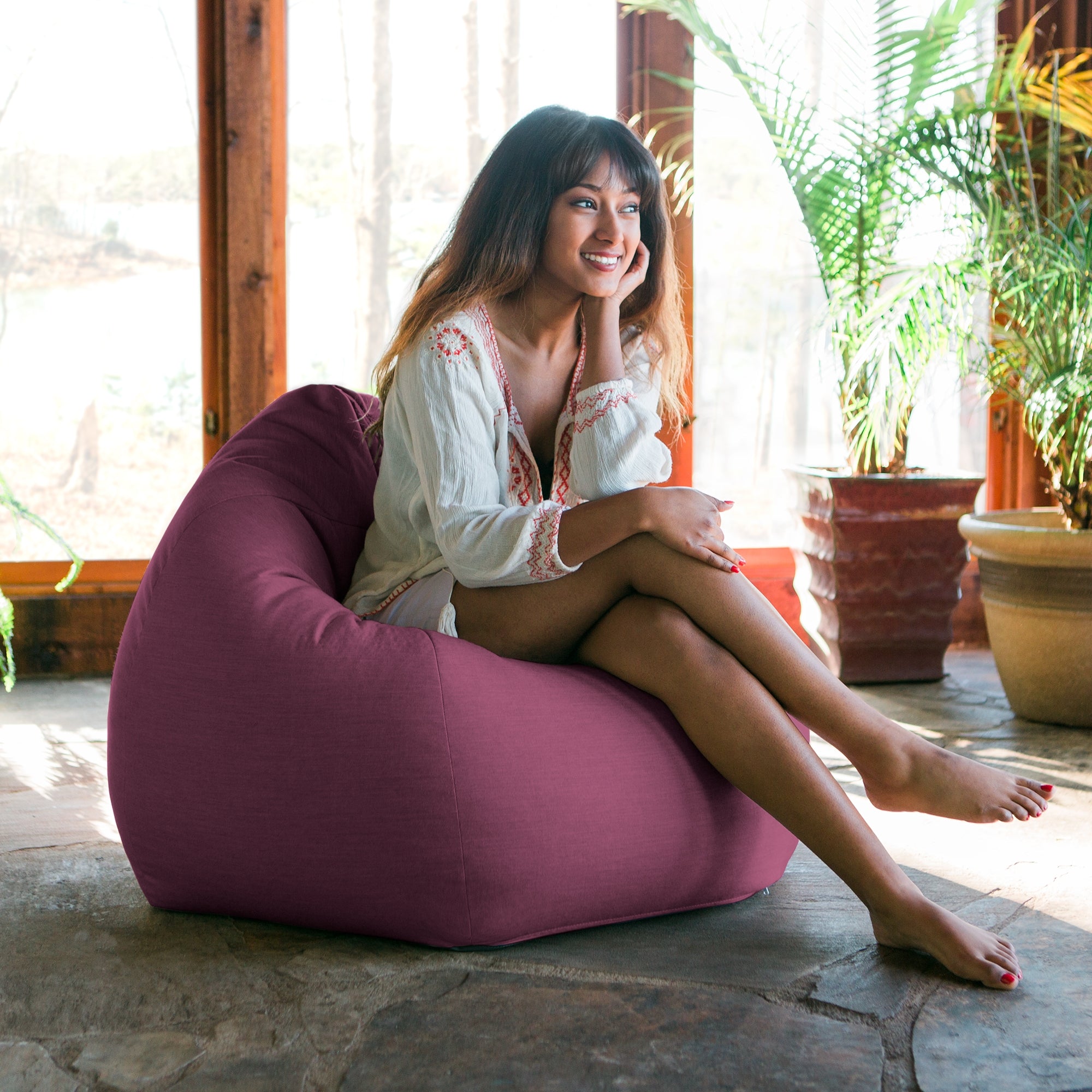 Kiss Outdoor Patio Bean Bag Chair - Iris