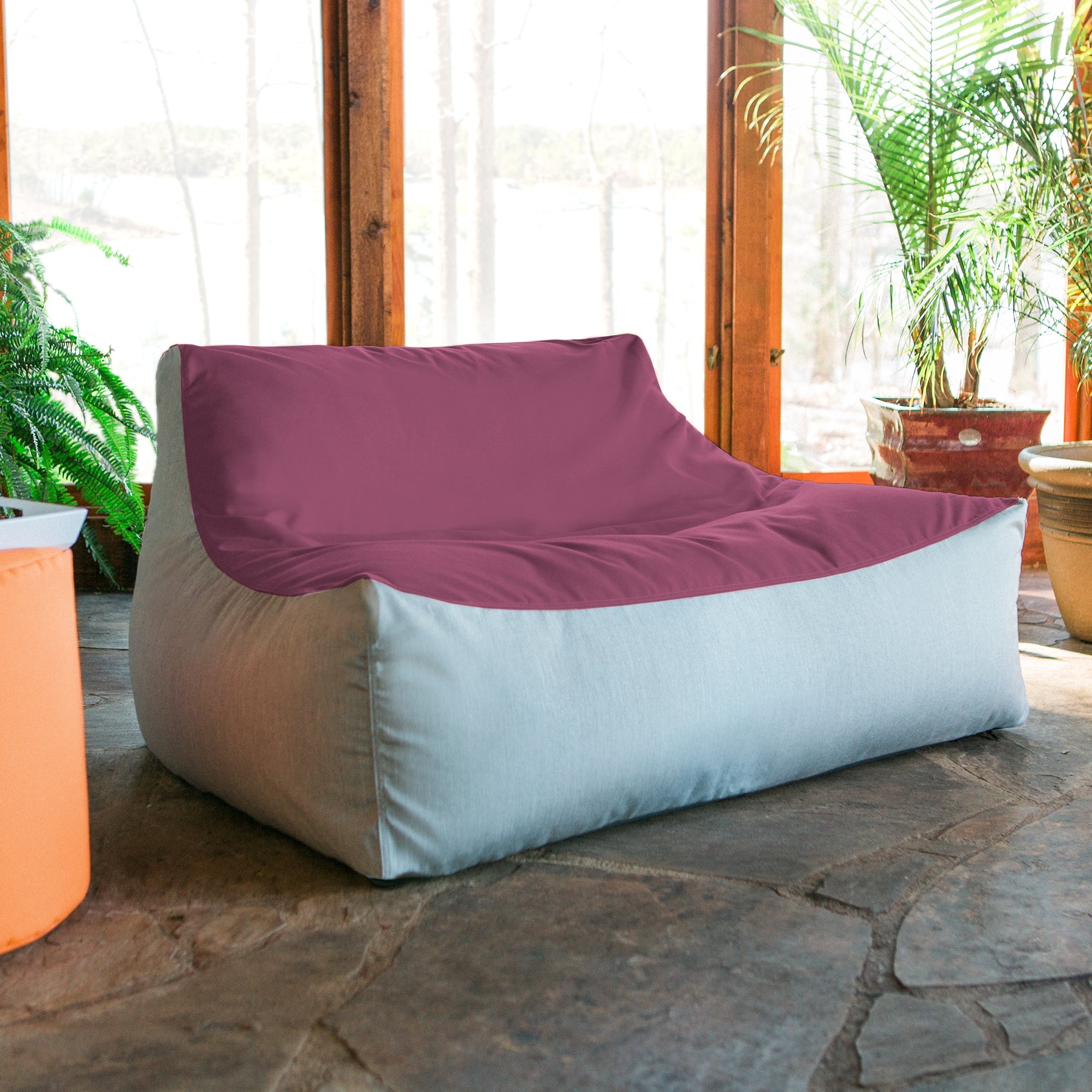 Lavista Outdoor Bean Bag Loveseat - Iris/Granite