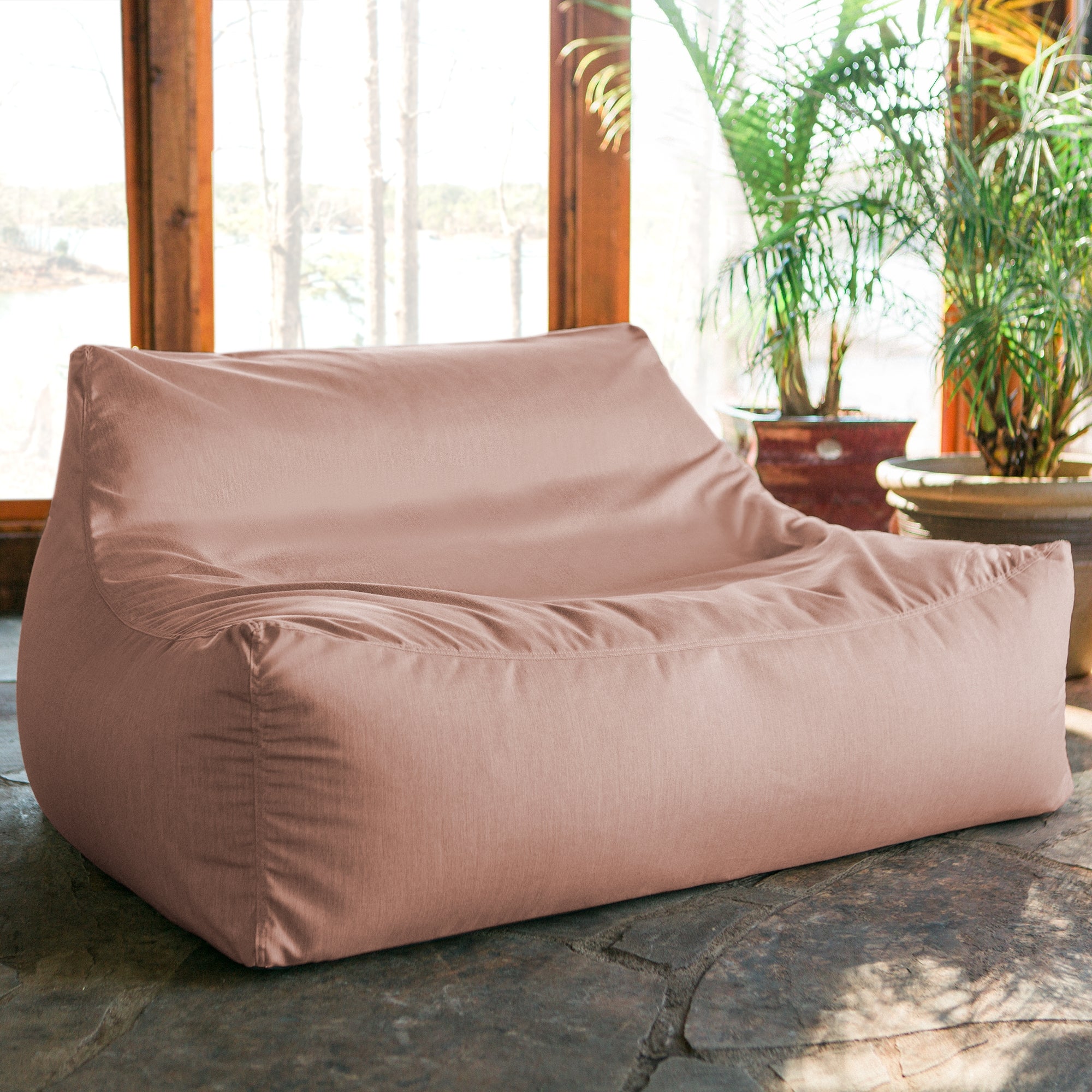 Lavista Outdoor Bean Bag Loveseat - Petal