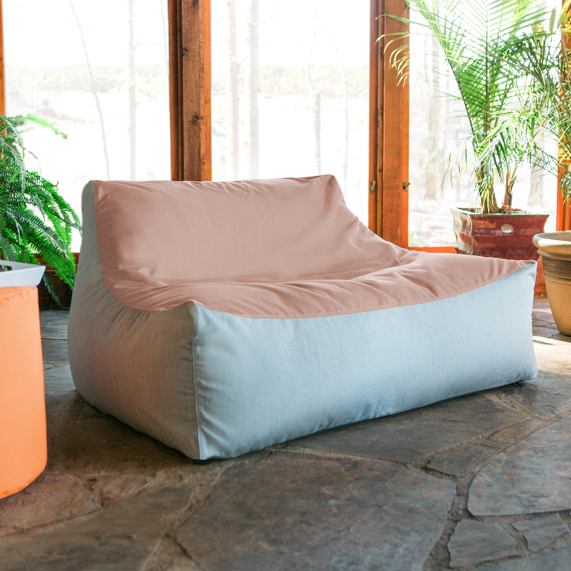 Lavista Outdoor Bean Bag Loveseat - Petal/Granite