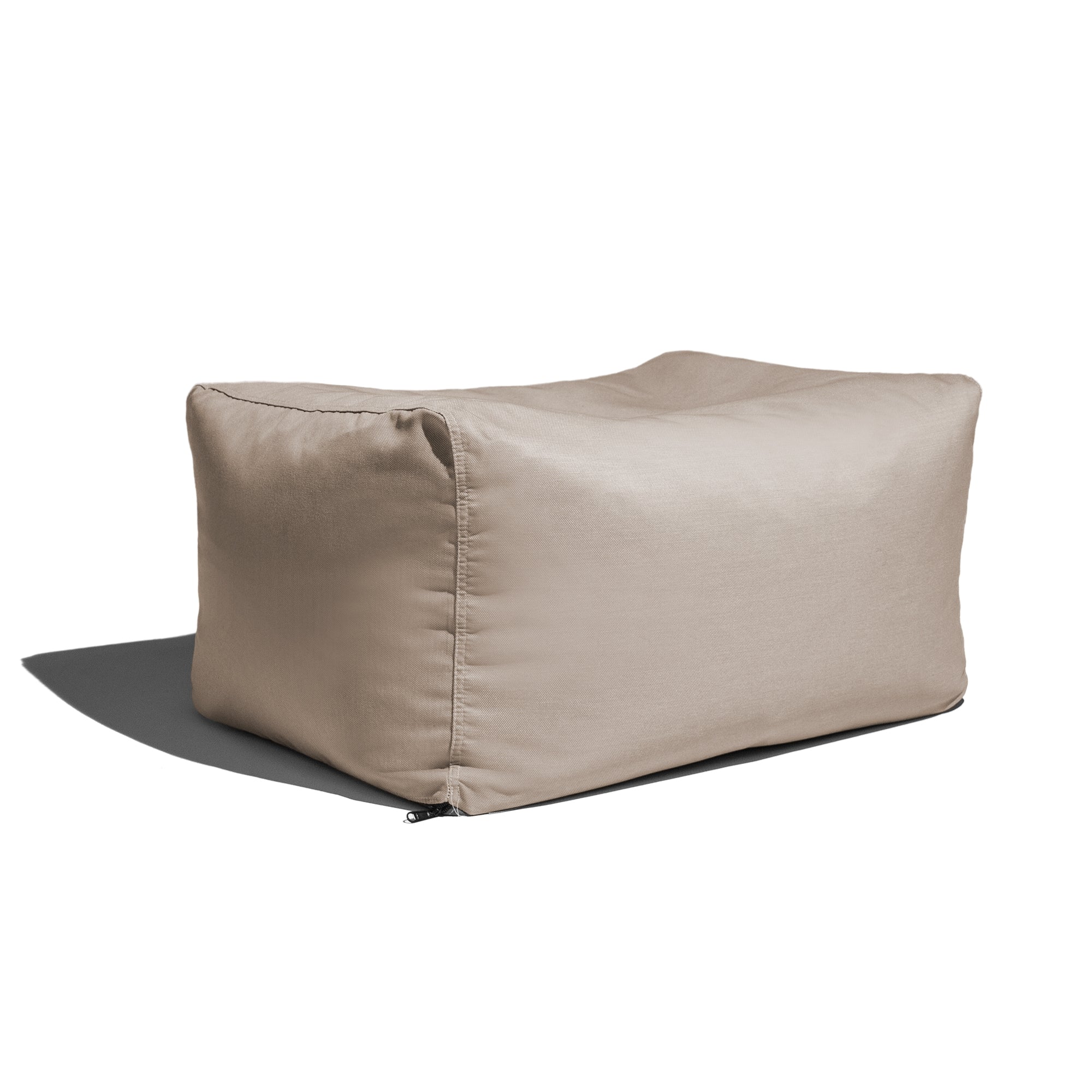 Leon Outdoor Bean Bag Ottoman Bench - Sunbrella Flax