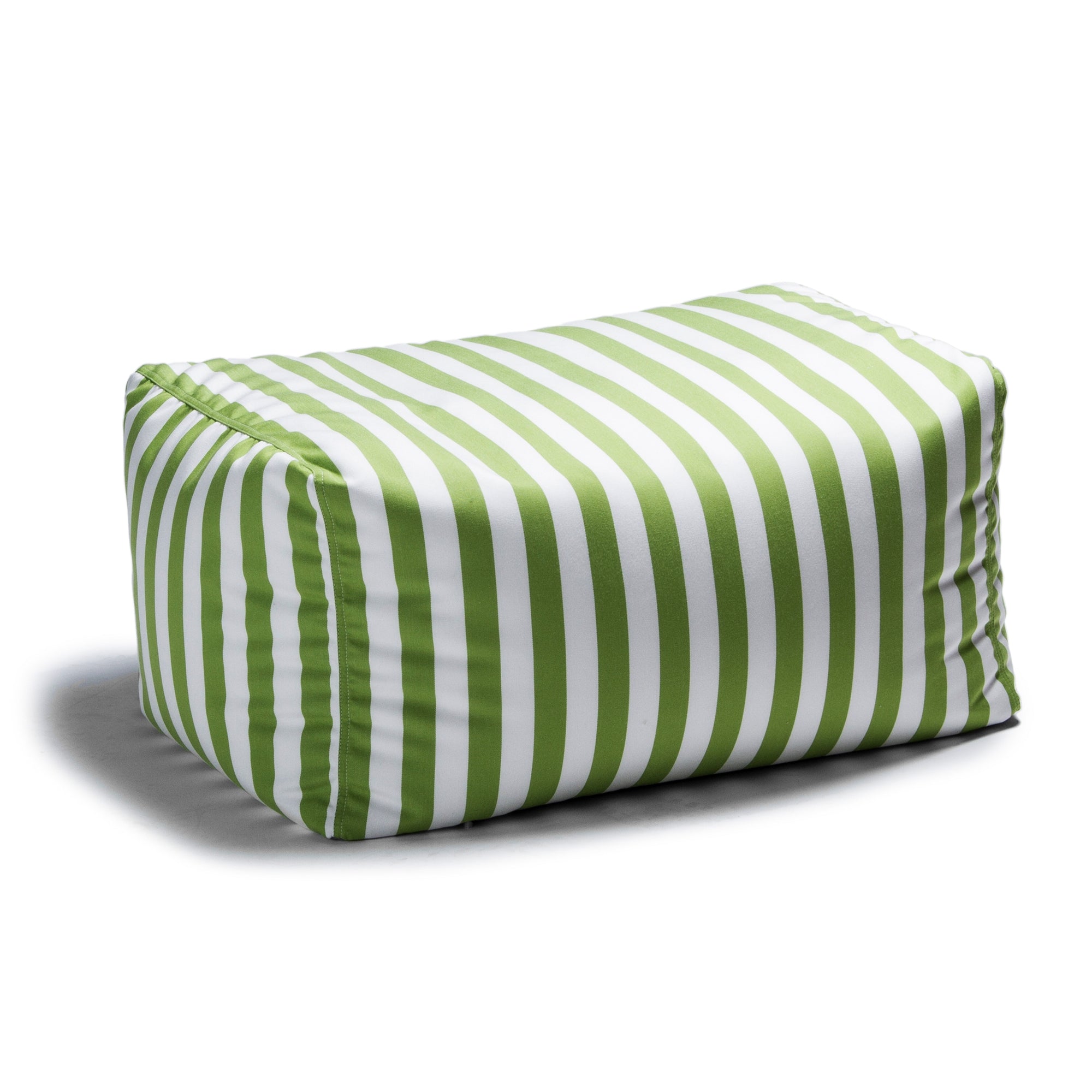 Leon Outdoor Bean Bag Ottoman Bench - Lime Stripe Acrylic