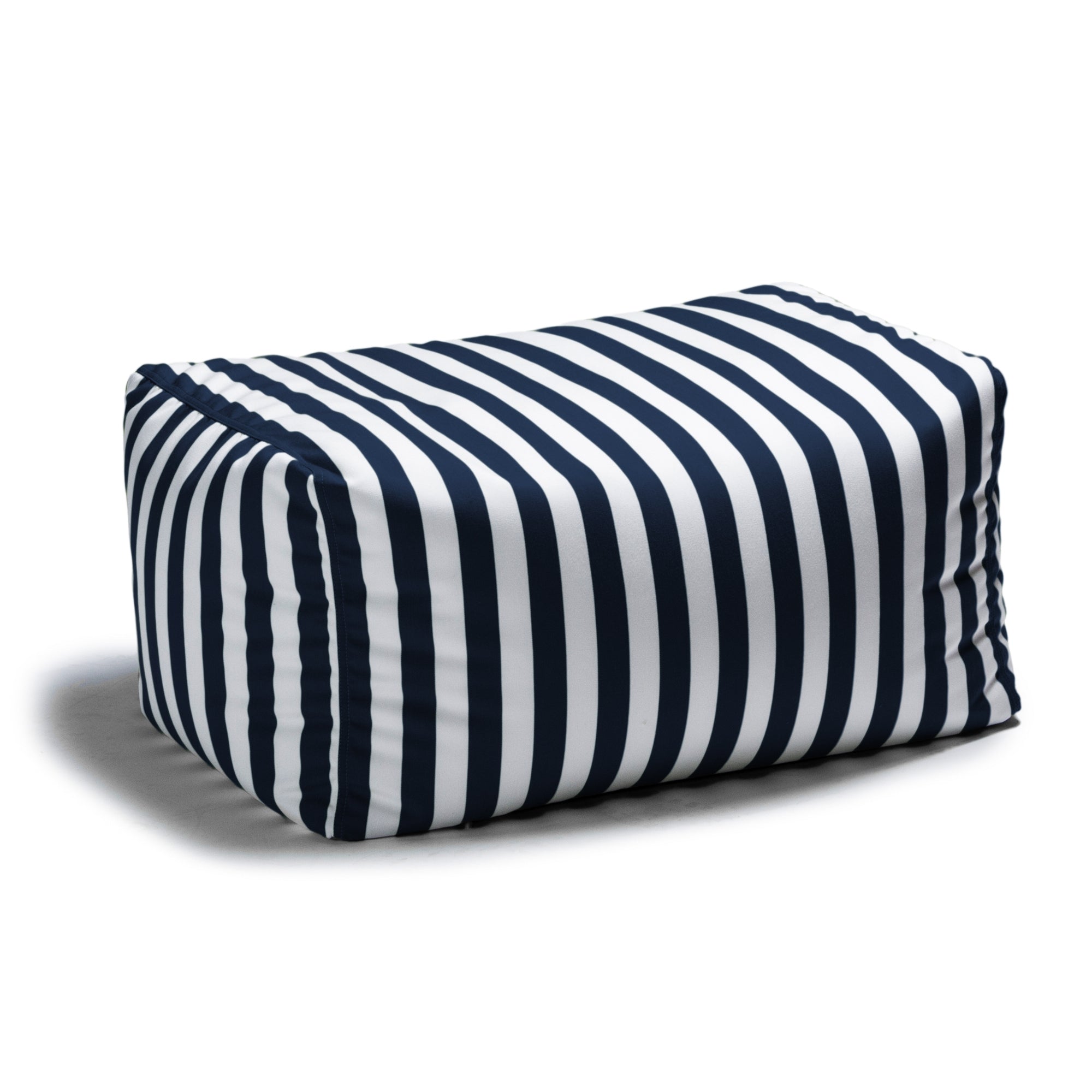 Leon Outdoor Bean Bag Ottoman Bench - Navy Stripe Acrylic