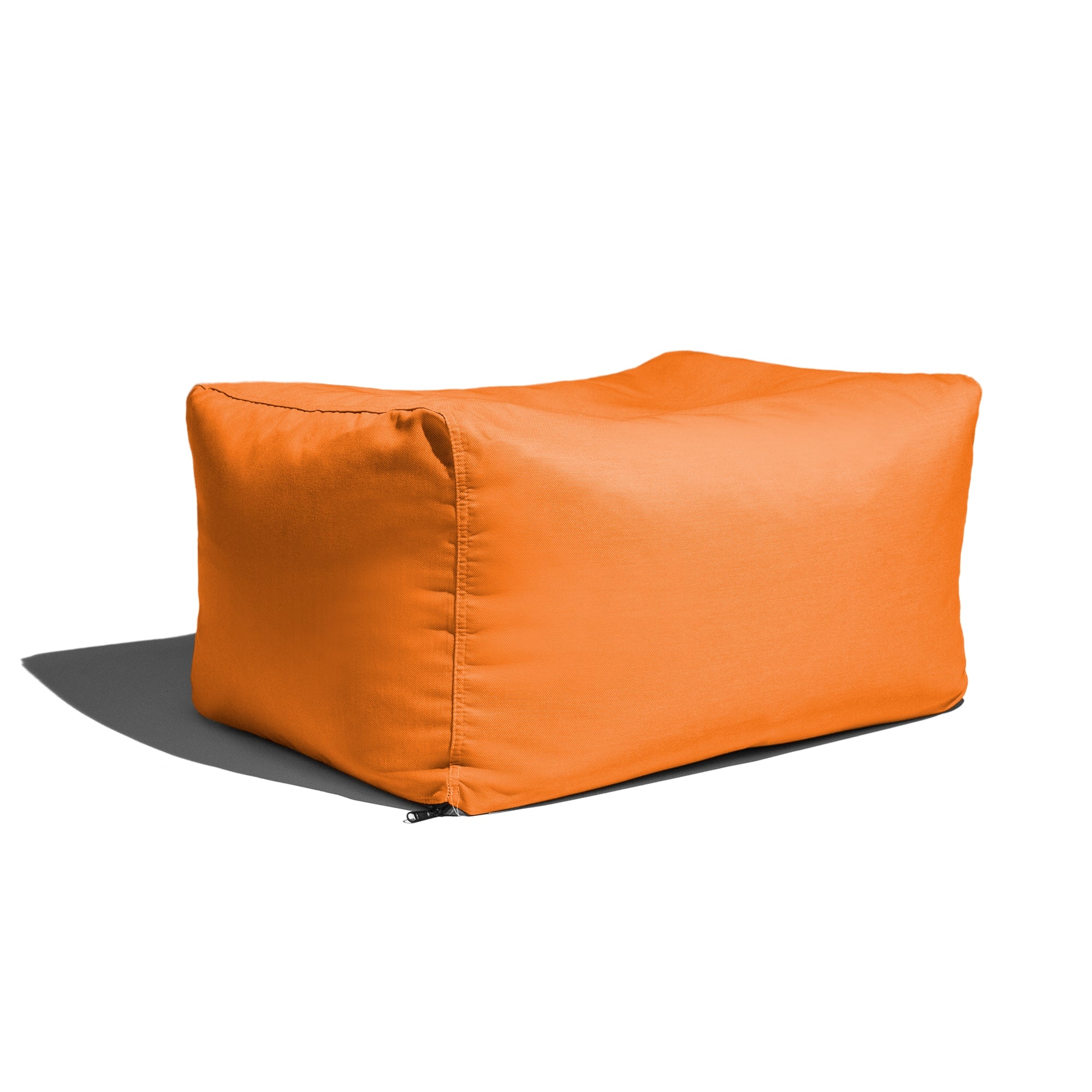 Leon Outdoor Bean Bag Ottoman Bench - Sunbrella Tangerine