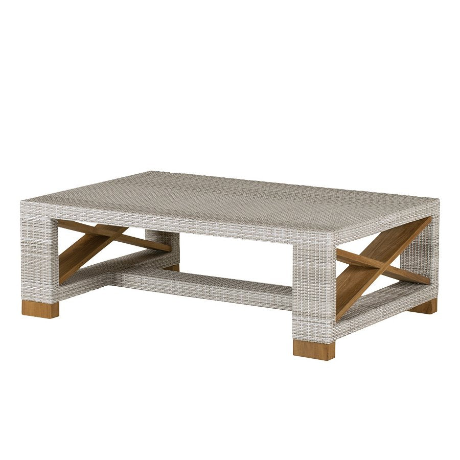 Kingsley Bate Jupiter Wicker Rectangular Coffee Table w/Glass