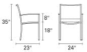 Kingsley Bate Tiburon Stainless Steel and Teak Trim 9 Piece Dining Ensemble