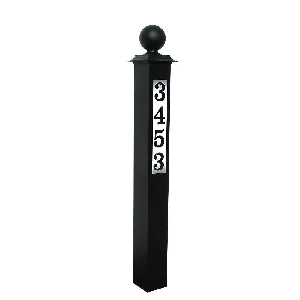 Lighted Address Post - Ball Finial