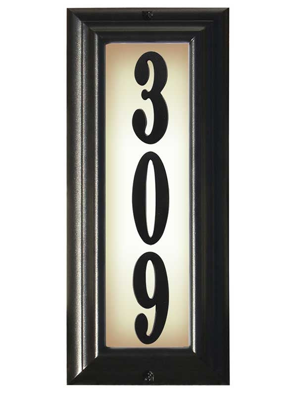 Edgewood Vertical Lighted Address Plaque