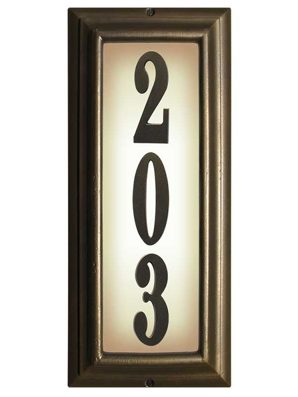 Edgewood Vertical Lighted Address Plaque