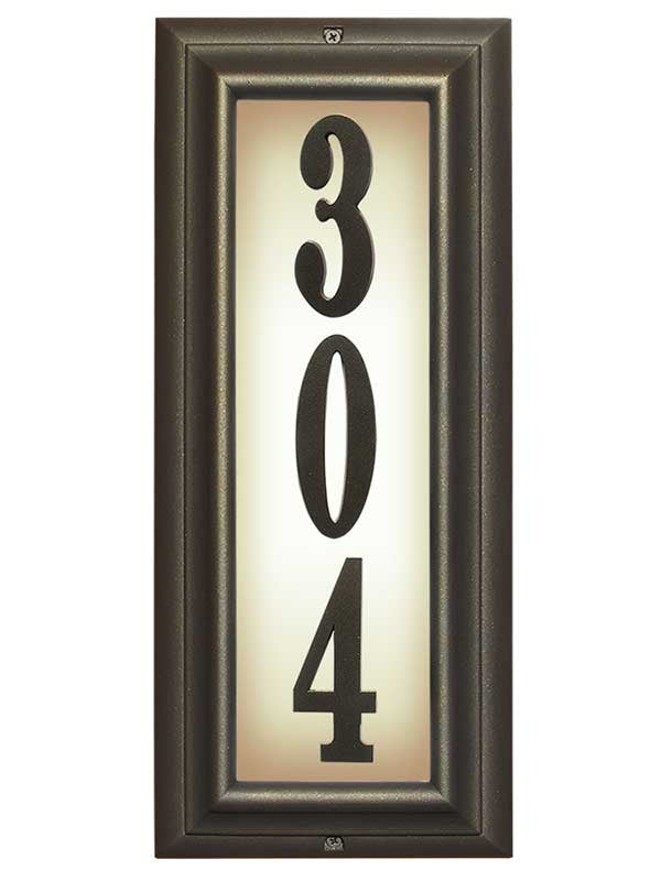 Edgewood Vertical Lighted Address Plaque