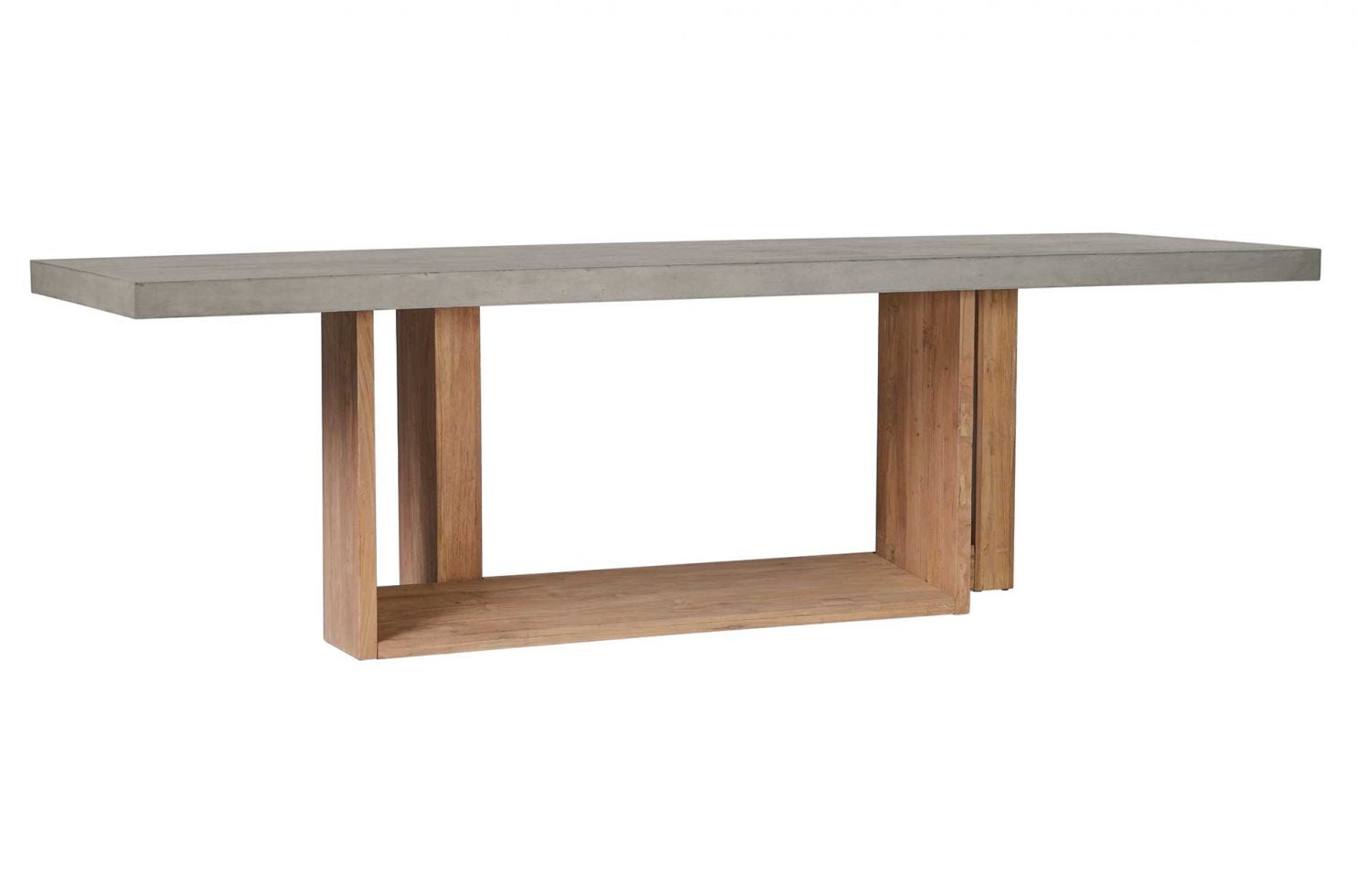 Seasonal Living Perpetual Concrete and Teak Lucca Counter Table – Slate Gray