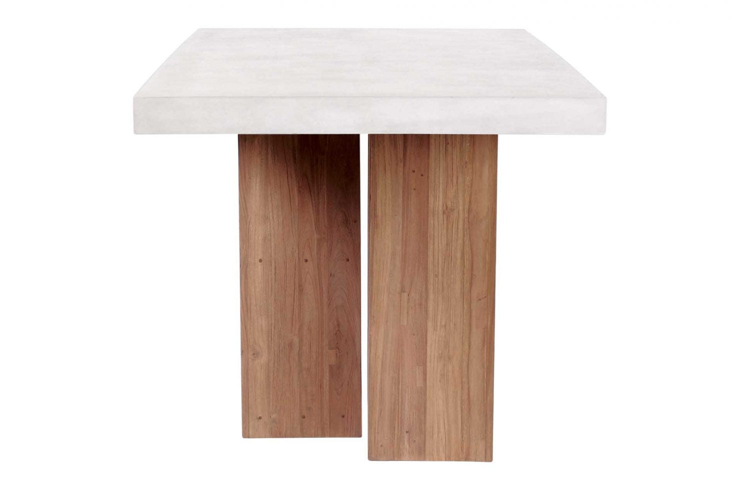 Seasonal Living Perpetual Concrete and Teak Lucca Counter Table – Ivory White