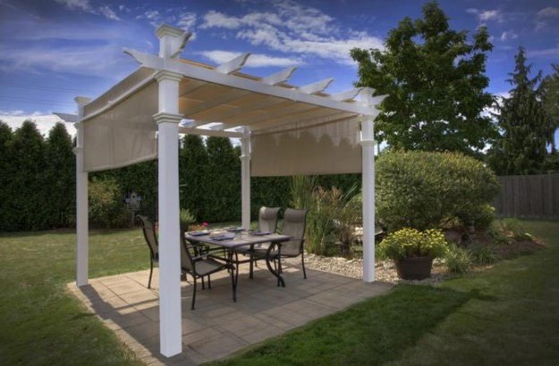 Vita 10'x10' Malibu Canopy Vinyl Pergola