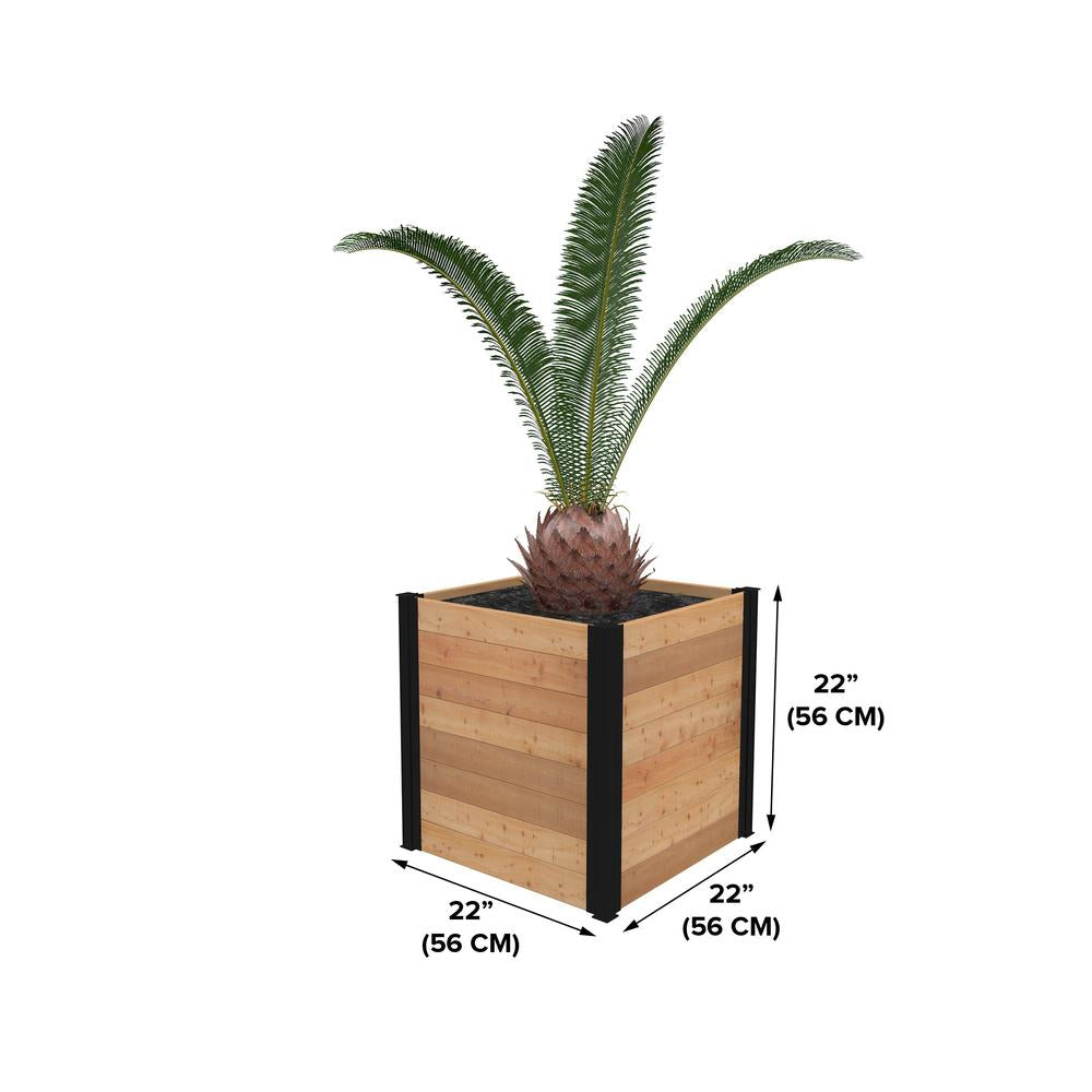 Vita Mezza 22" Cedar Cube Planter