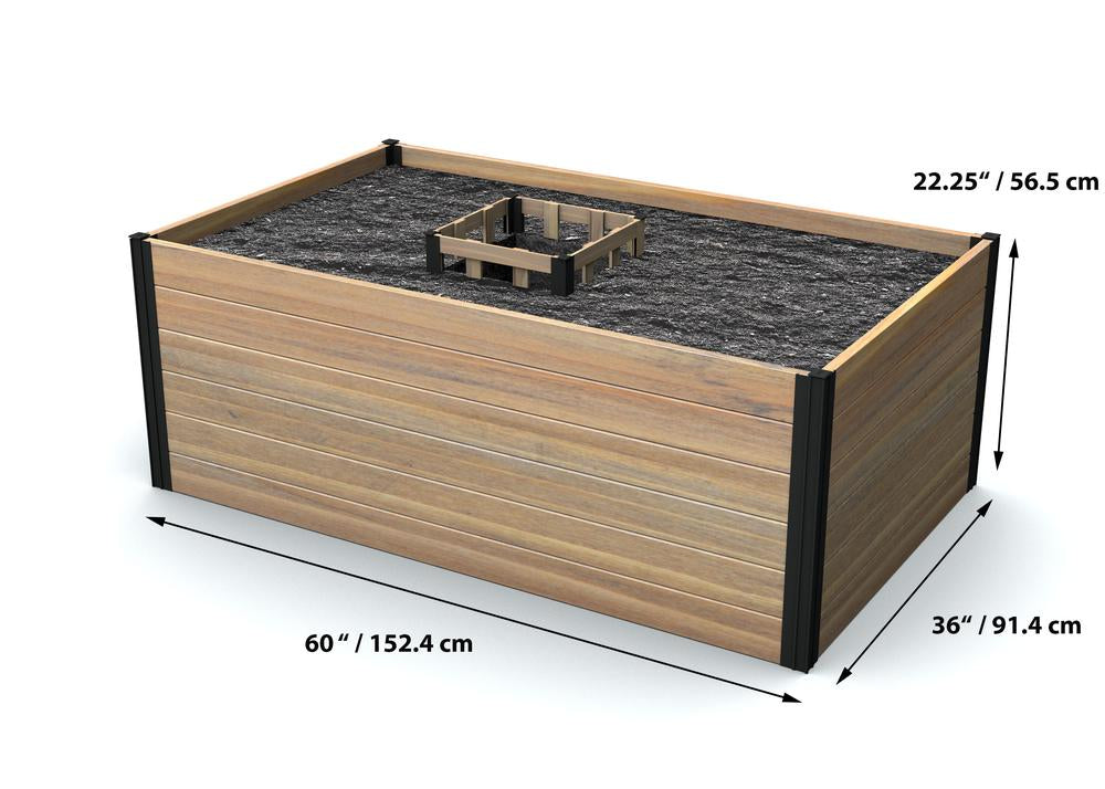 Vita Mezza 3'x5' Cedar Keyhole Composting Garden Bed